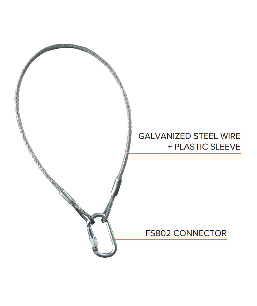 Fall Safe FS803 f&ouml;rankringsrem 2m, St&aring;lgr&aring;