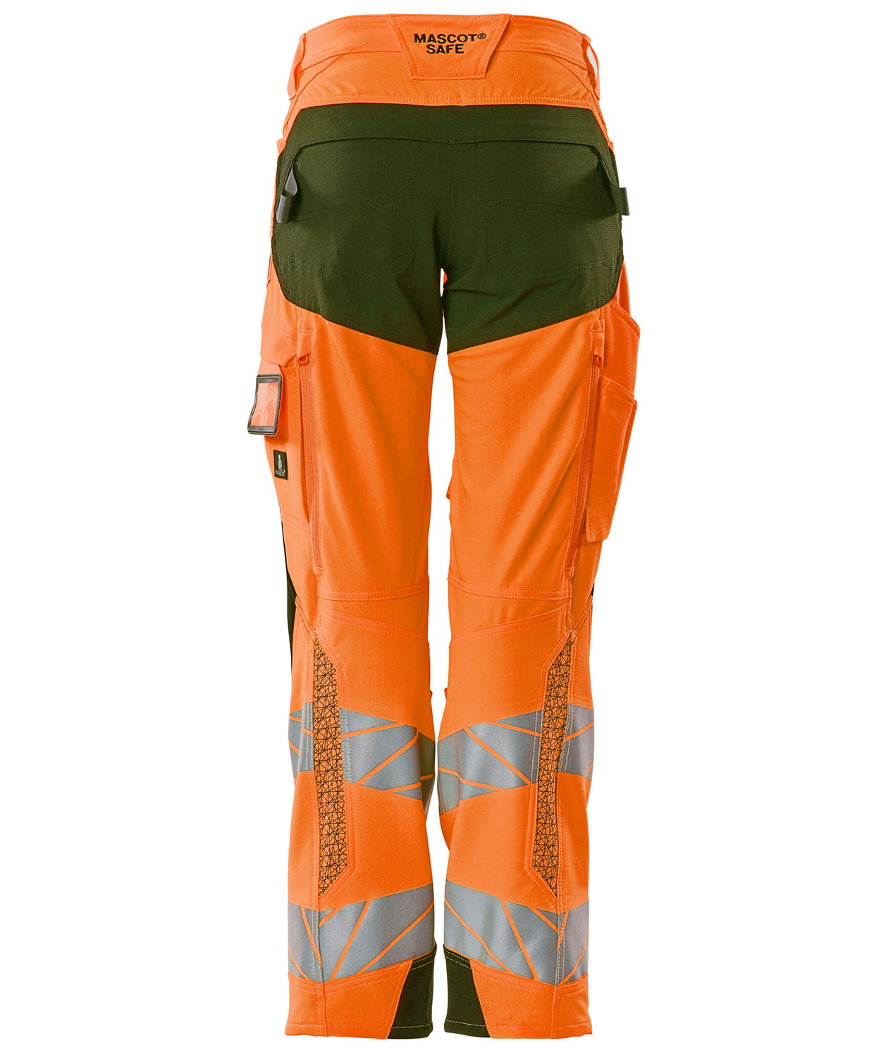 Mascot Accelerate Safe dame arbejdsbukser full stretch, Hi-vis Orange/Mosgr&oslash;n, large image number 1