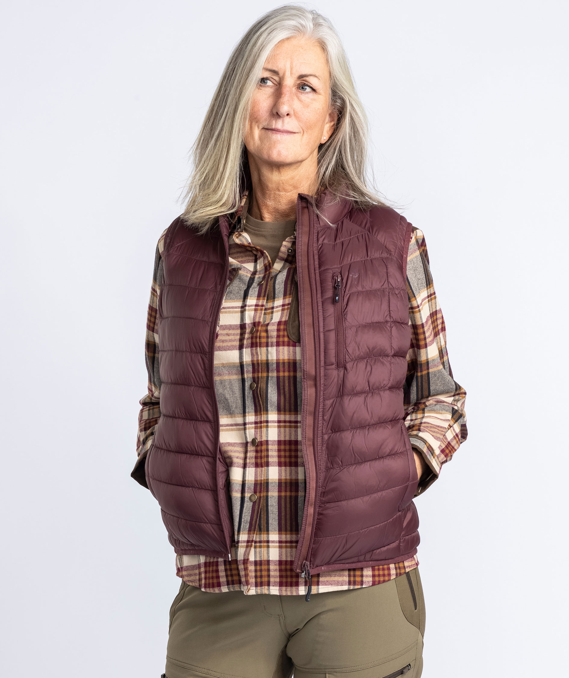 Pinewood Abisko Insulation vatteret damevest, Earth Plum, large image number 9