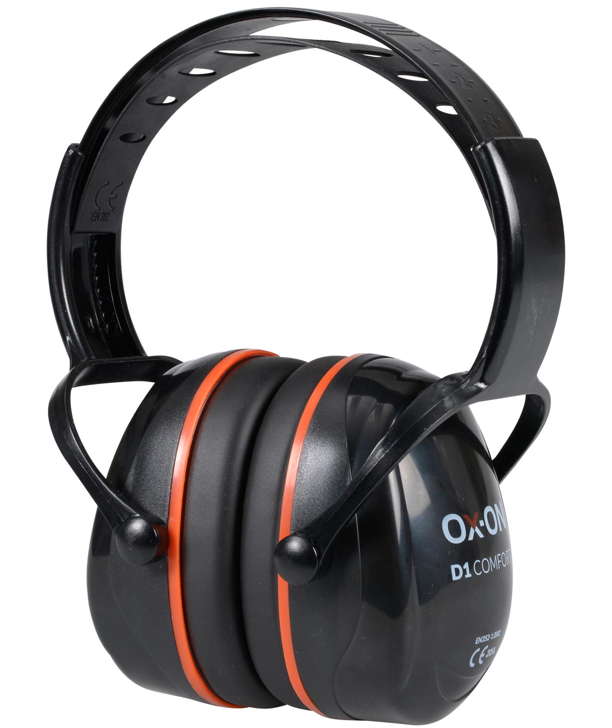 OX-ON D1 Comfort h&ouml;rselk&aring;por, Svart/R&ouml;d