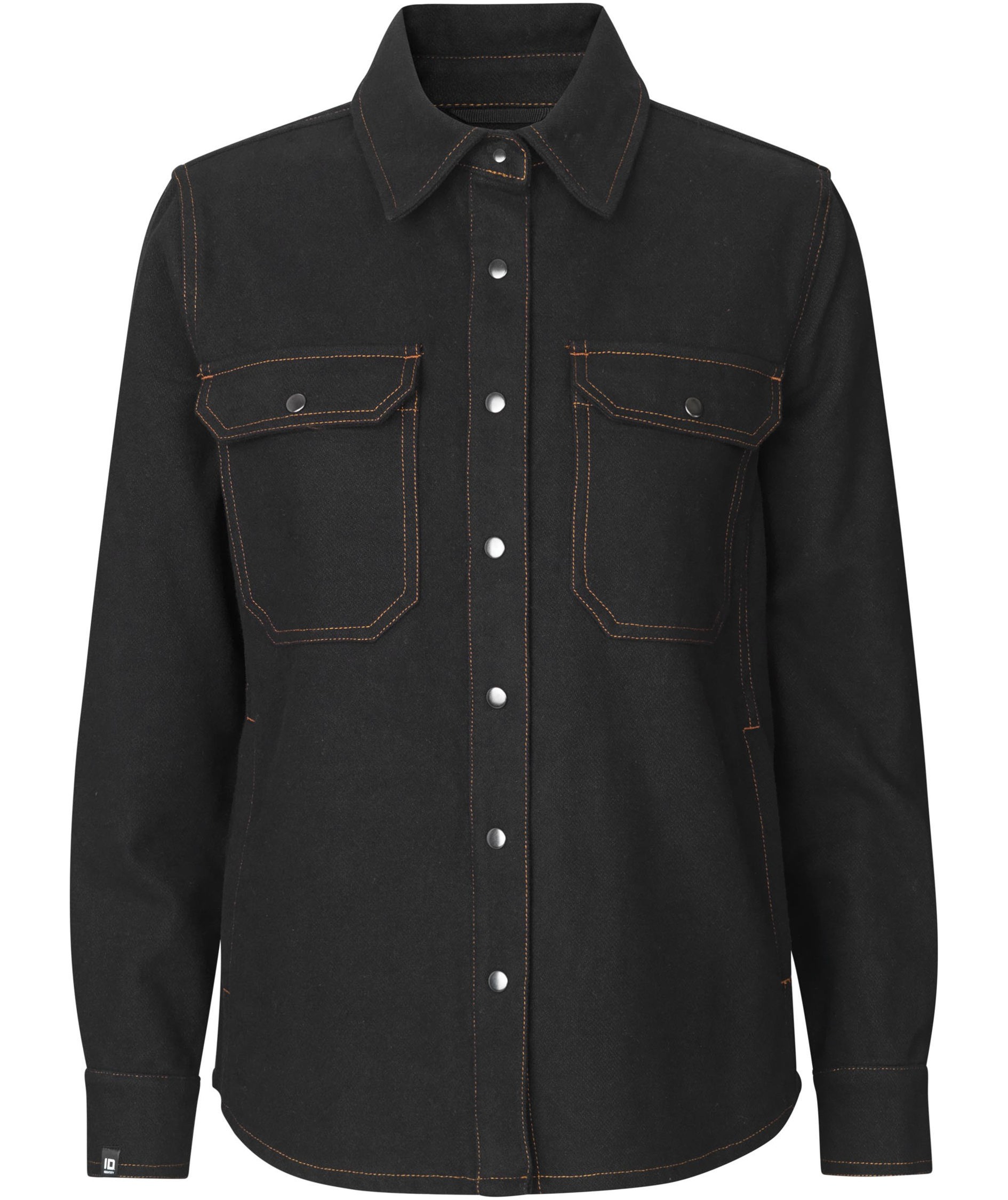 ID Modern fit flanellskjorta dam, Svart