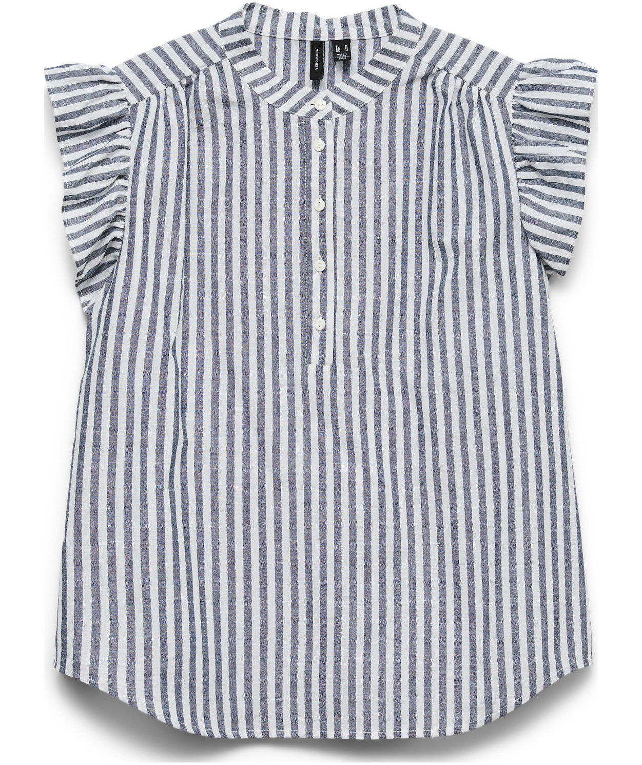 Vero Moda VMSELMA FRILL damebluse, Navy Blazer/Snow White Stripes