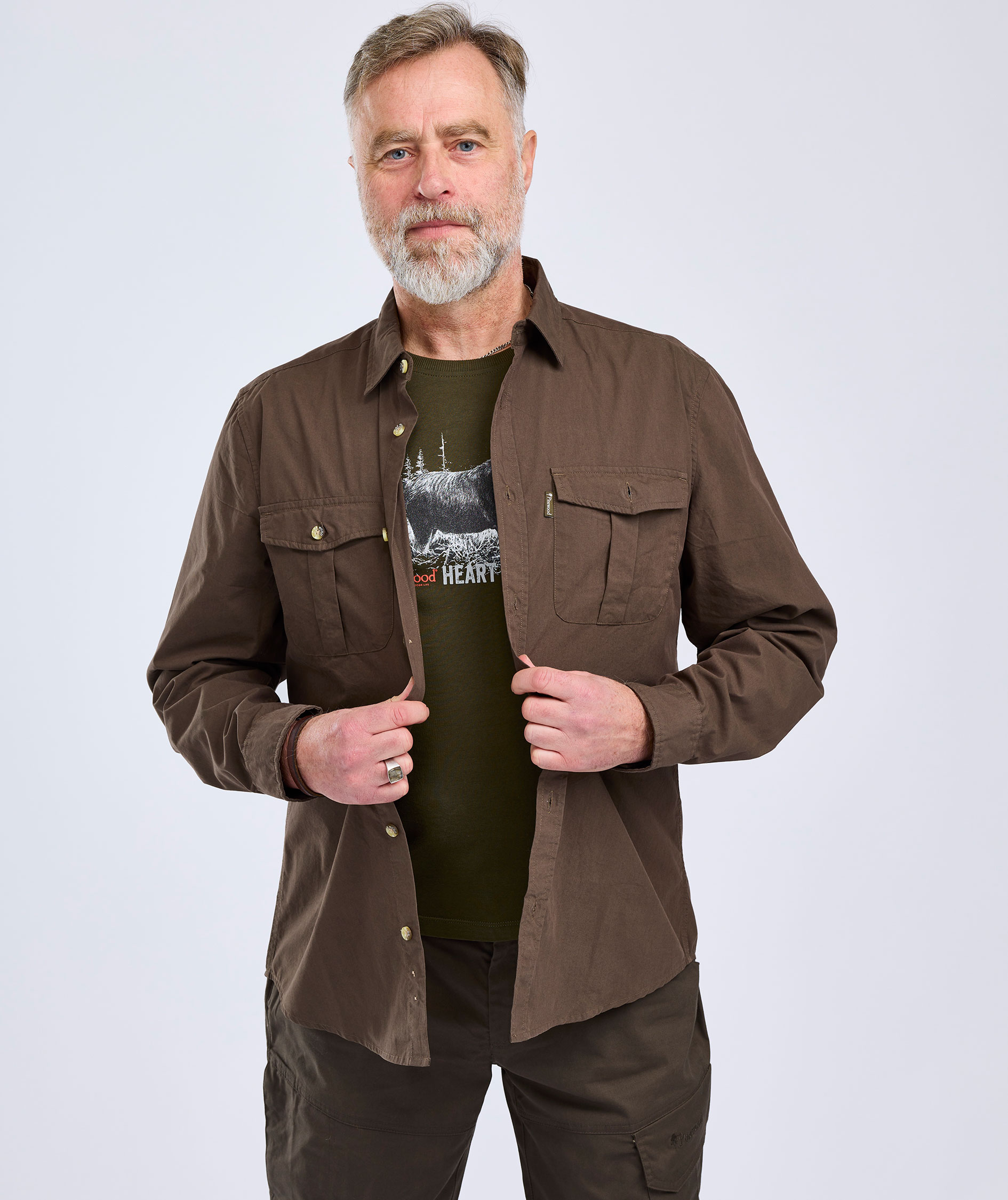 Pinewood Safari skjorte, Dark Olive