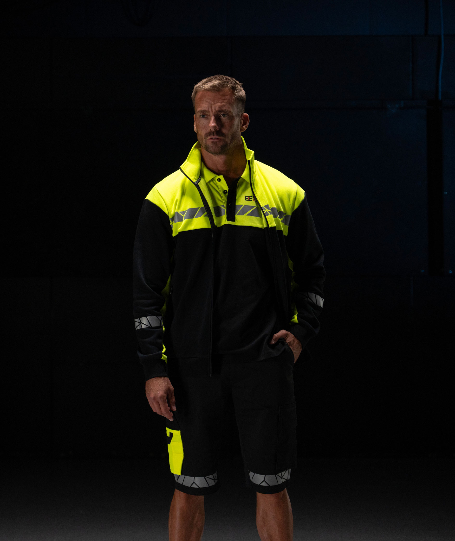 ProJob arbetsshorts 7510, Svart/Gul