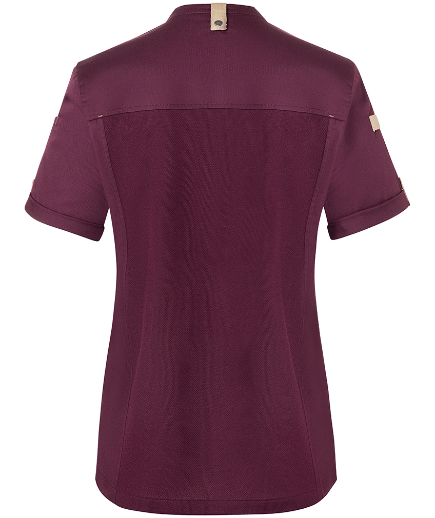Karlowsky Green-Generation short sleeved chefs jacket, Aubergine, large image number 2