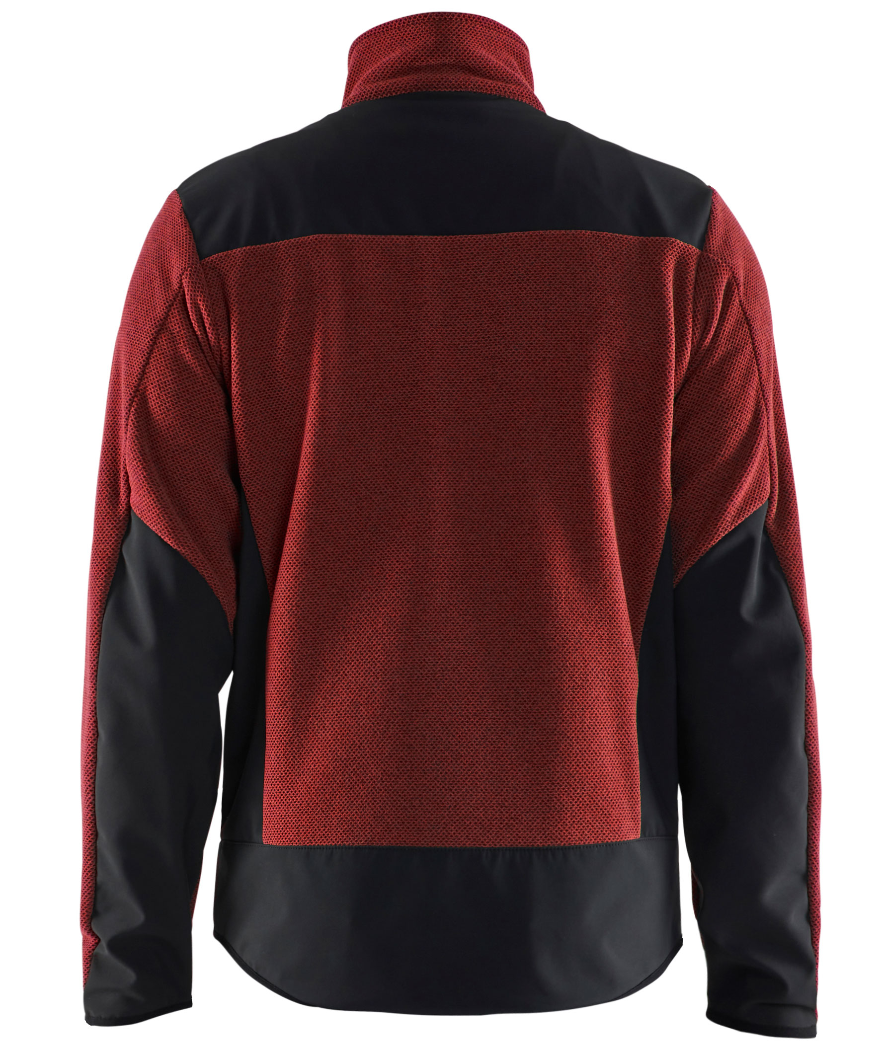 Bl&aring;kl&auml;der stickadjacka med softshell, Br&auml;nd R&ouml;d/Svart