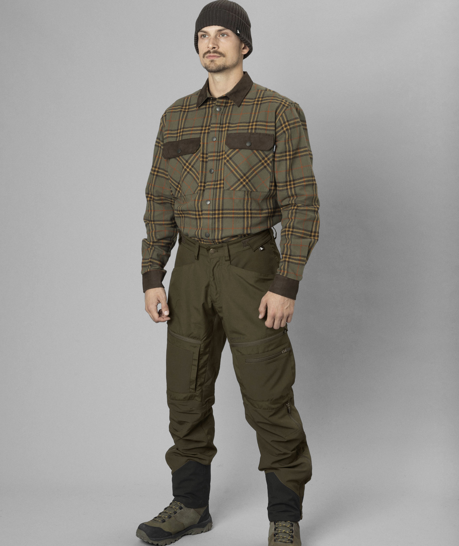 Seeland Banff Flanellhemd, Grape leaf/Terracotta check