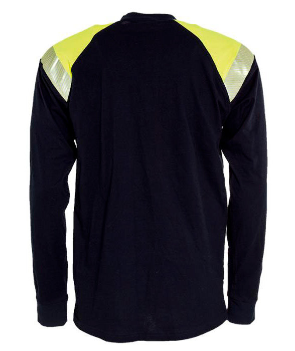 Tranemo lang&auml;rmliges T-Shirt, Marine/Hi-Vis gelb