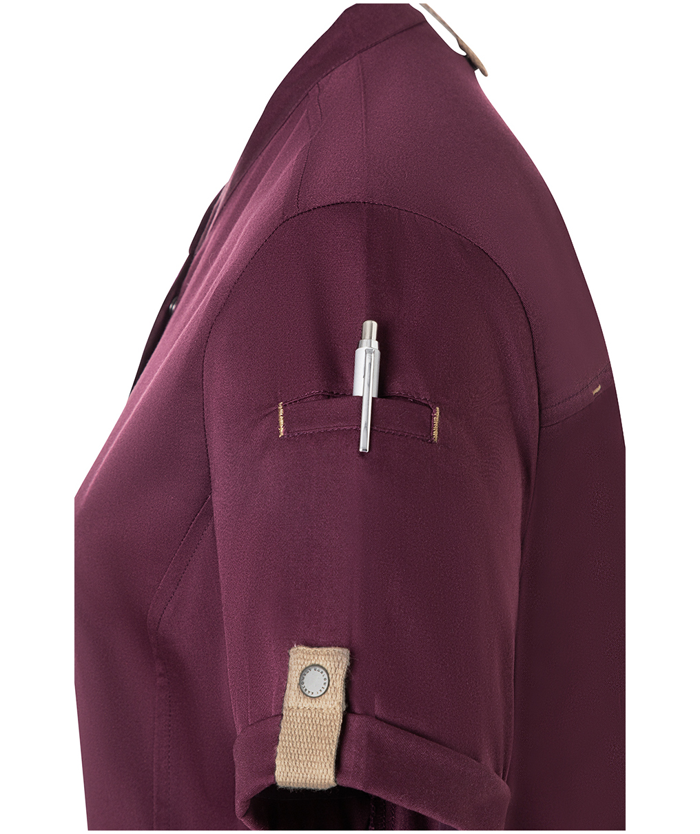 Karlowsky Green-Generation short sleeved chefs jacket, Aubergine, large image number 6