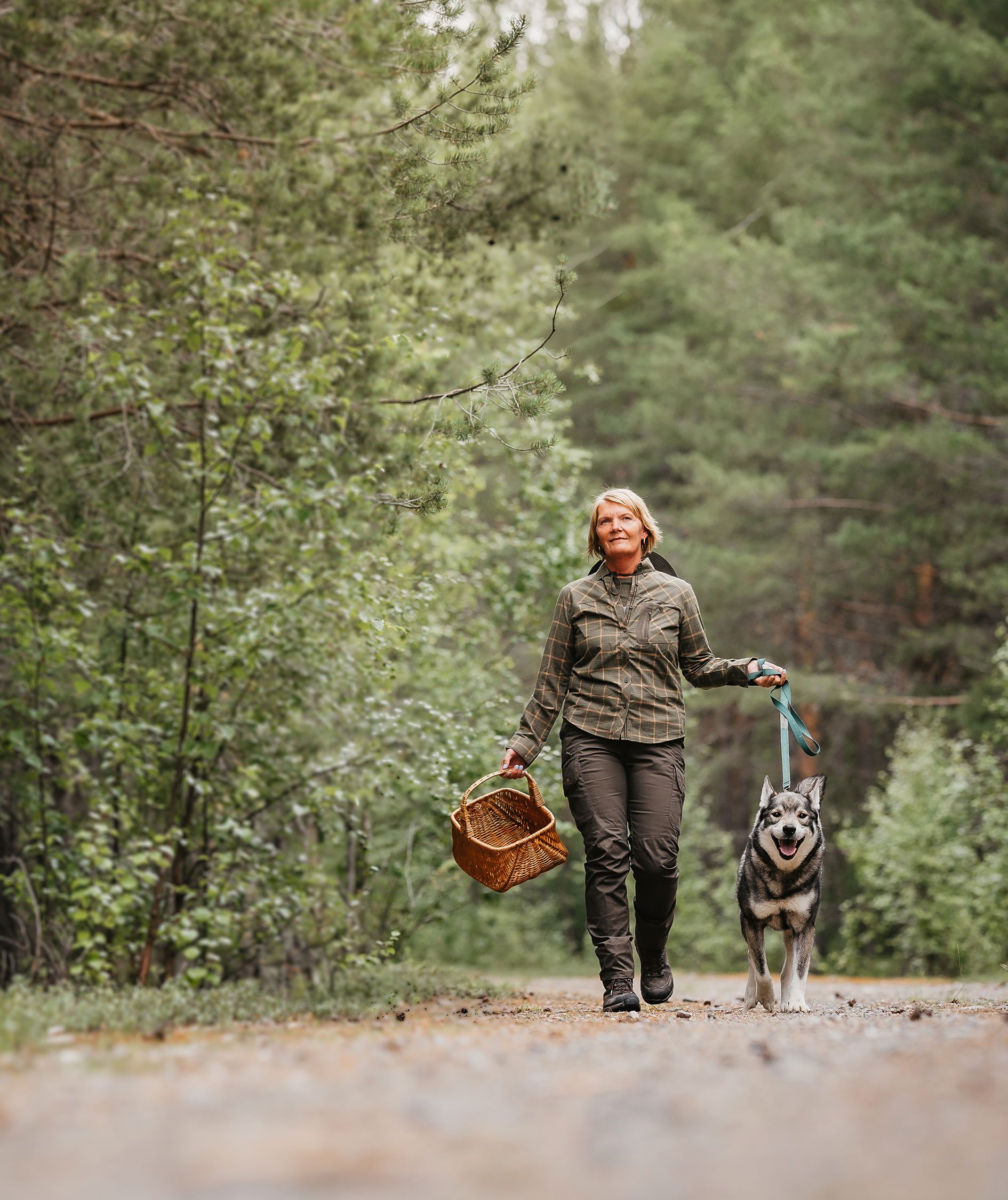 Pinewood Wolf dameskjorte, Green/Terracotta, large image number 1