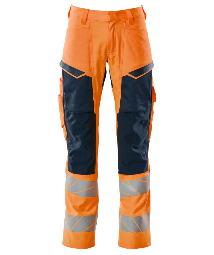 Mascot Accelerate Safe arbeidsbukse, Hi-vis Orange/M&oslash;rk Marine, large image number 0