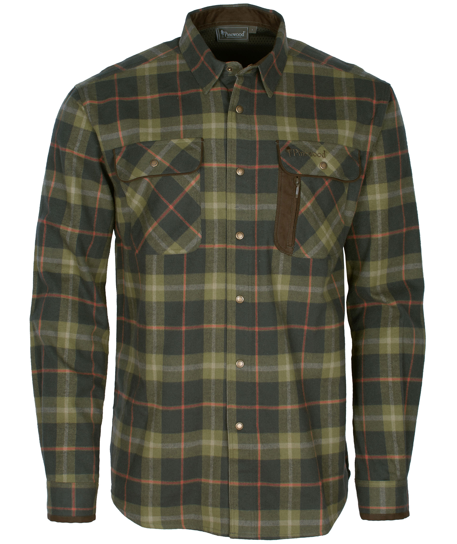 Pinewood Cornwall skovmandsskjorte, Jagt oliven/Terracotta