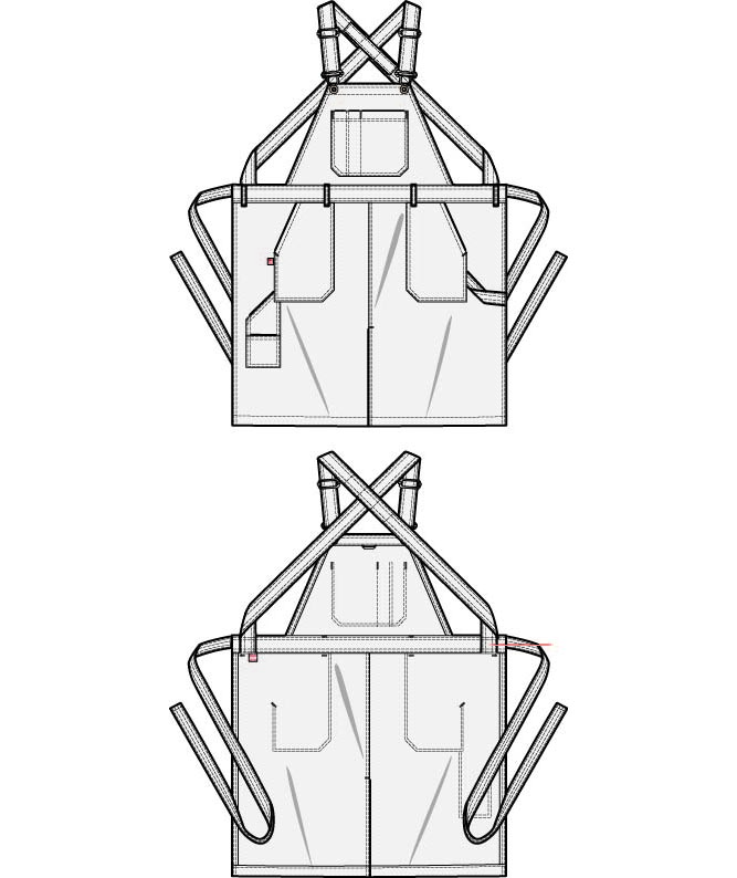 Segers 4092 Latzsch&uuml;rze mit Taschen, Striped Denim, Striped Denim, large image number 4