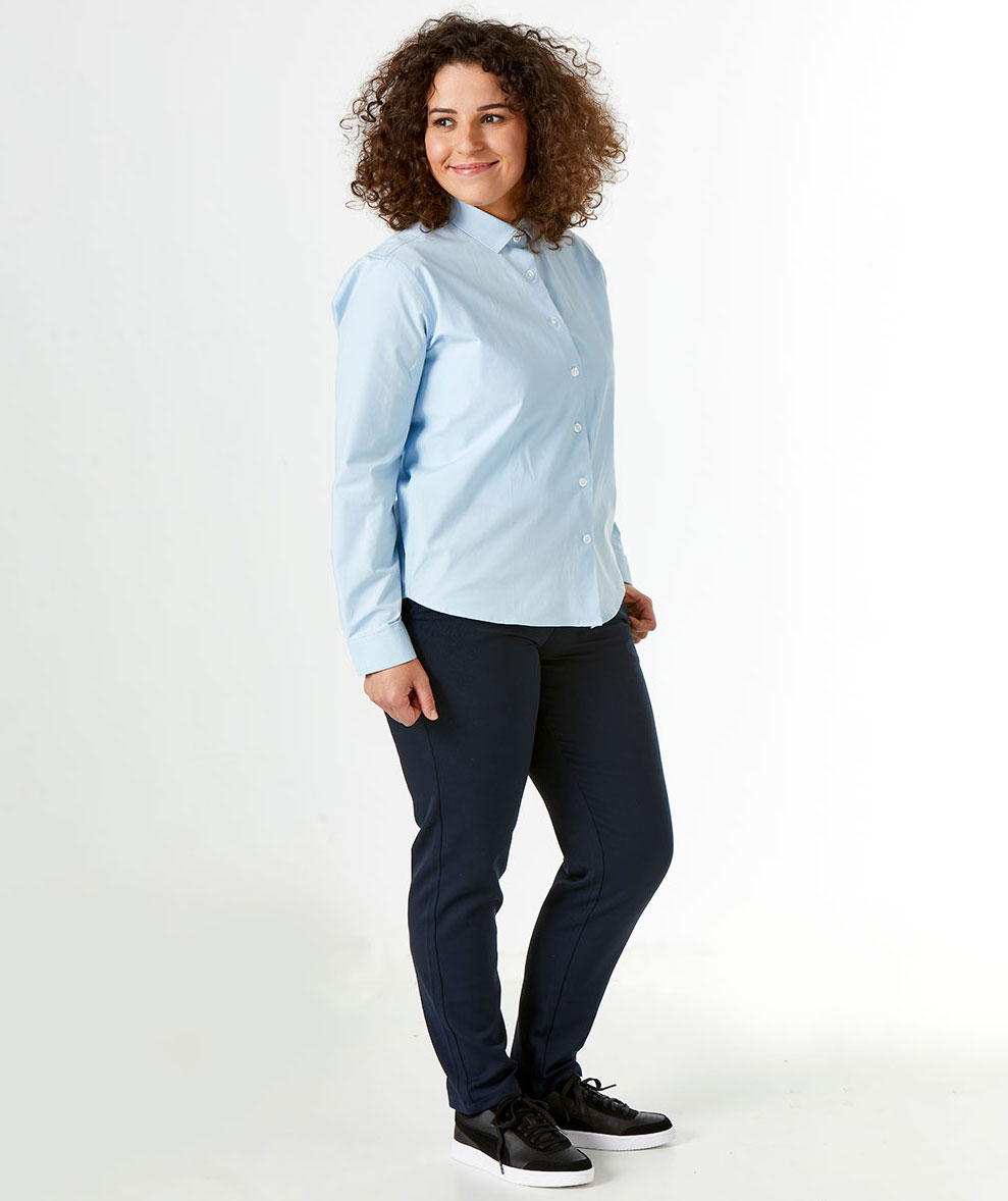 NewTurn Super Stretch Regular fit skjorta dam, Ljus Bl&aring;