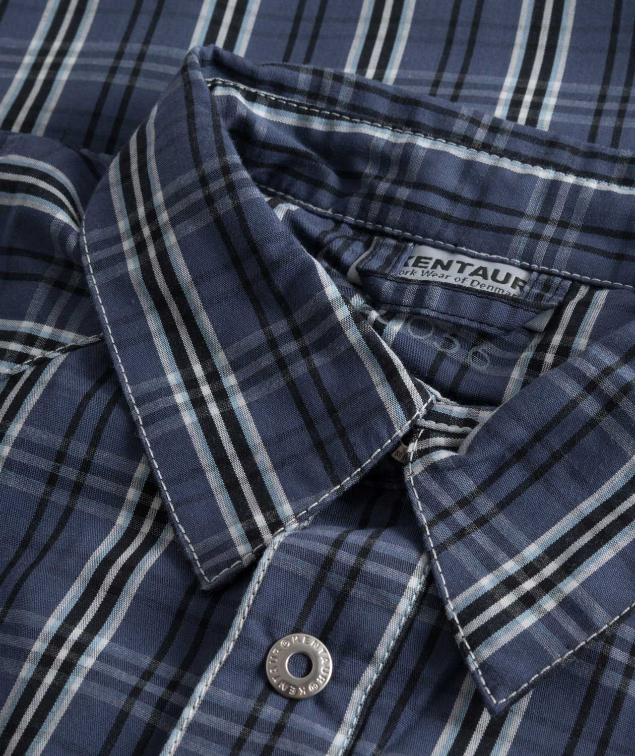 Kentaur kort&auml;rmad skjorta, Bl&aring;/Svart/Vit Rutig, large image number 2