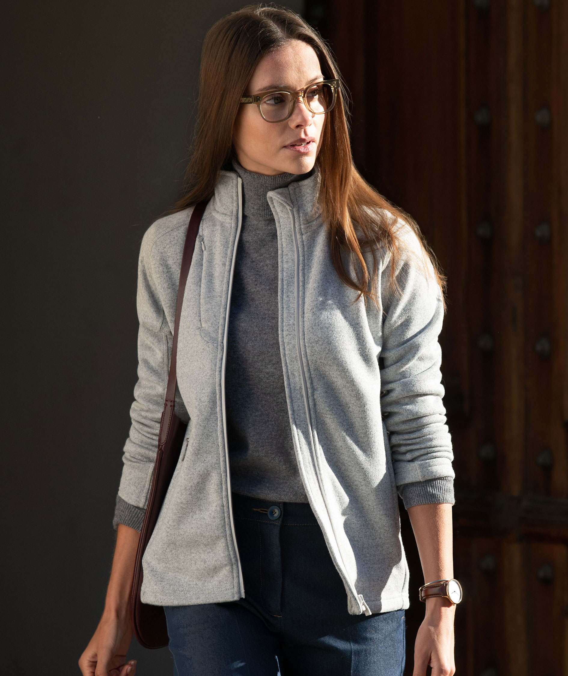 Nimbus Play Montana knitted women's fleece jacket, Light Grey Melange, large image number 6