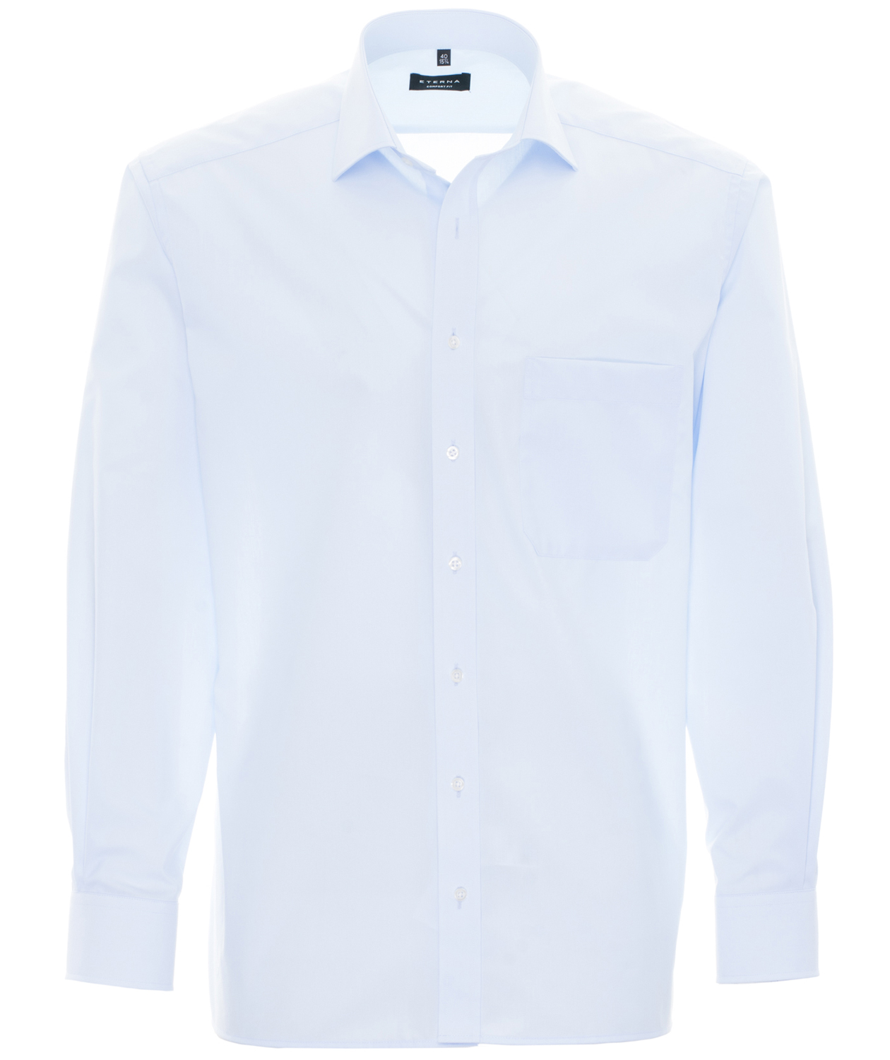 Eterna Uni Poplin Comfort fit skjorta, Ljus Bl&aring;