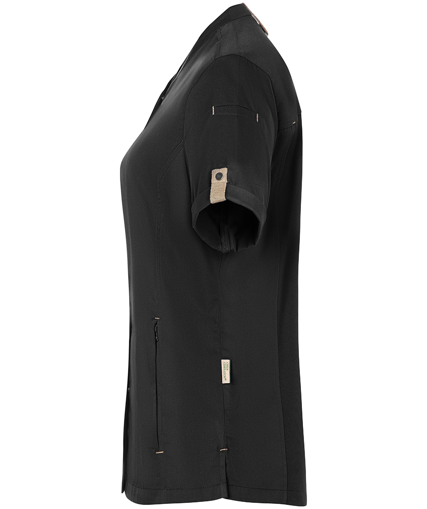 Karlowsky Green-Generation short sleeved chefs jacket, Black, large image number 3