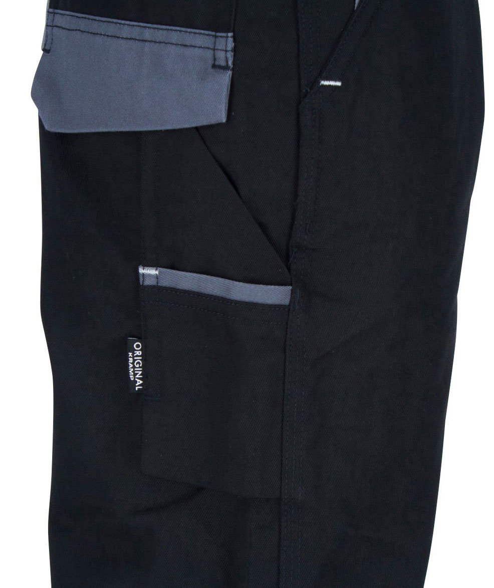 Kramp Original bib and braces for kids, Black/Grey, large image number 2