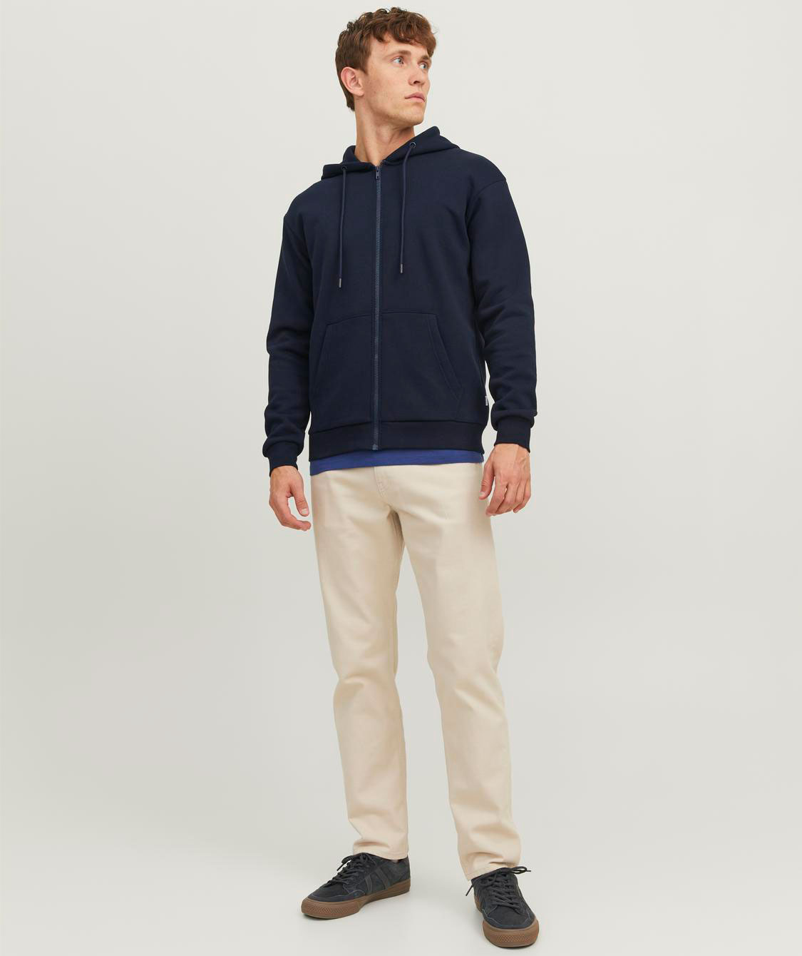 Jack & Jones JJEBRADLEY hoodie med dragkedja, Navy Blazer, large image number 7