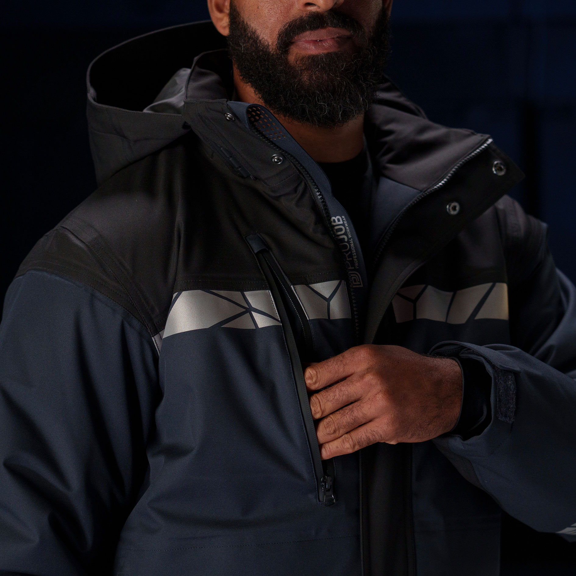 ProJob softshell jacket 7400, Marine Blue/Black, large image number 5