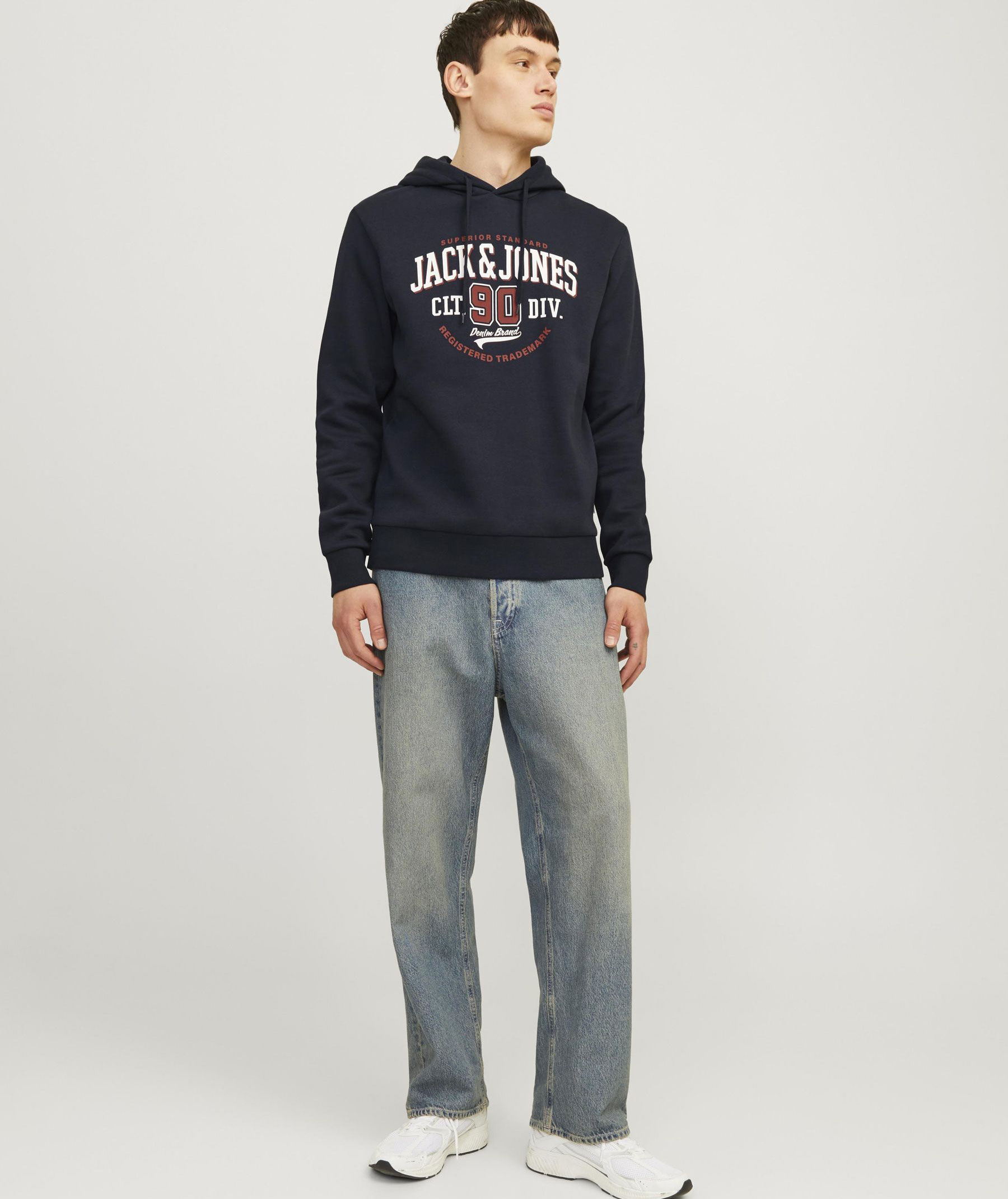Jack & Jones JJELOGO hoodie, Dark navy, large image number 6