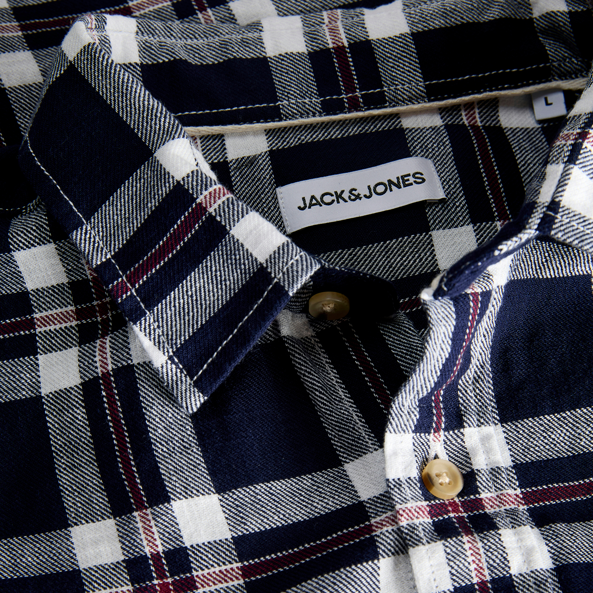 Jack & Jones JJEDOVER CHECK shirt, Navy Blazer, large image number 2