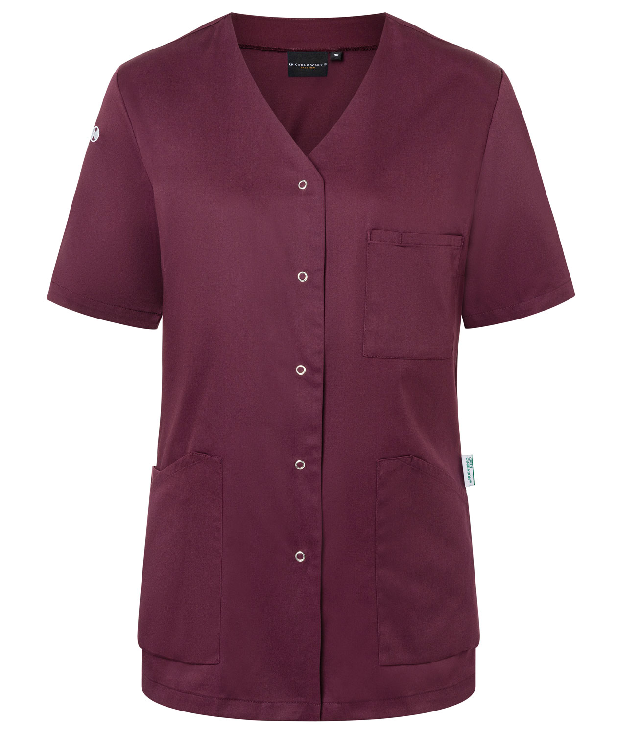Karlowsky Essential kort&aelig;rmet dame tunika, Aubergine, Aubergine, swatch