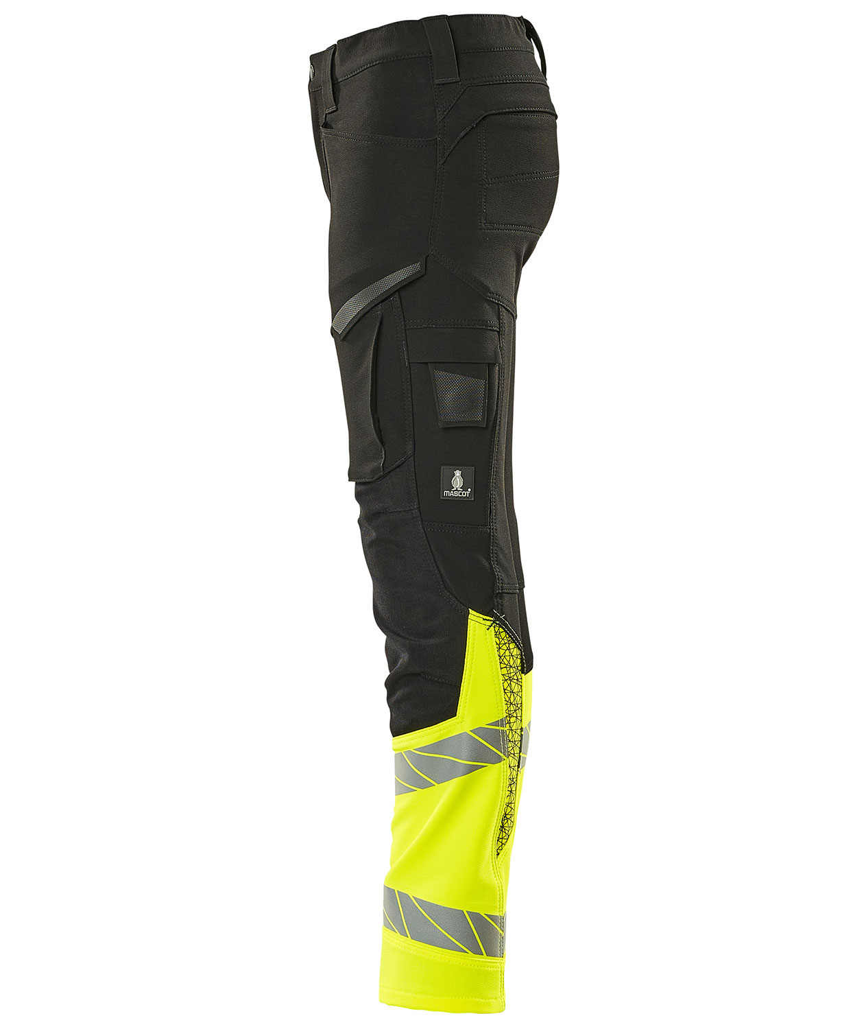 Mascot Accelerate Safe arbeidsbukse for barn, Svart/Hi-Vis Gul, large image number 3