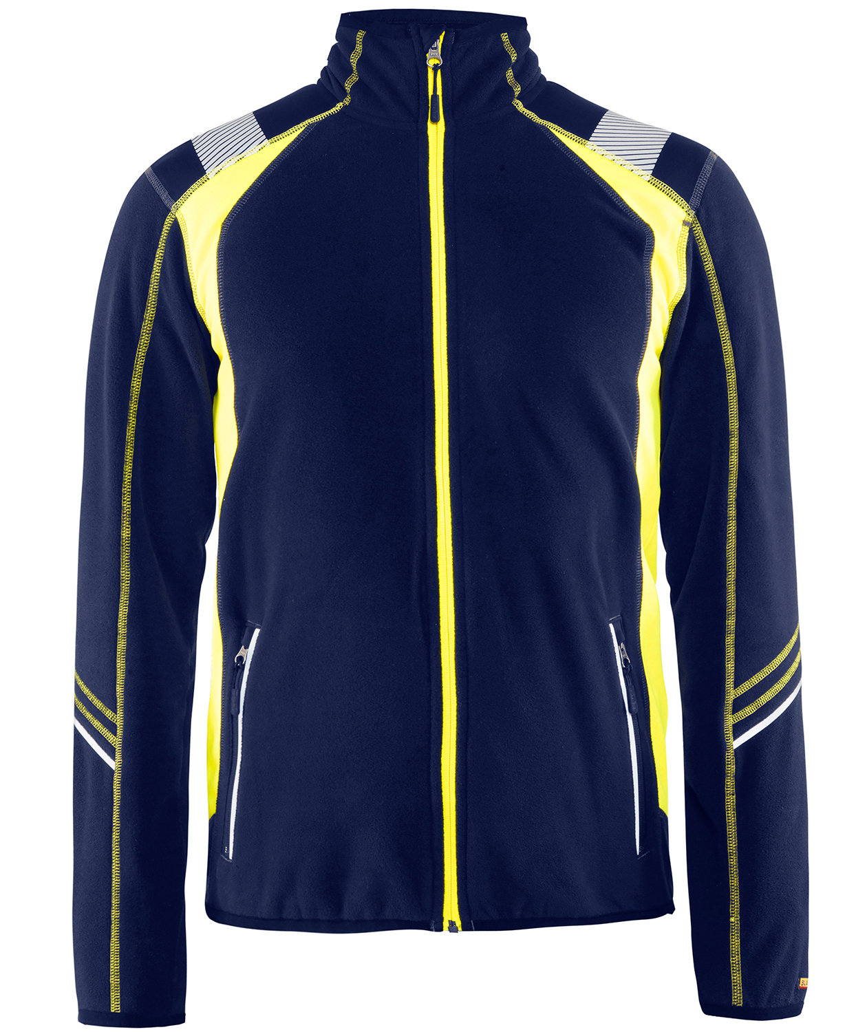 Bl&aring;kl&auml;der Visible microfleecetr&ouml;ja, Marin/Hi-Vis gul