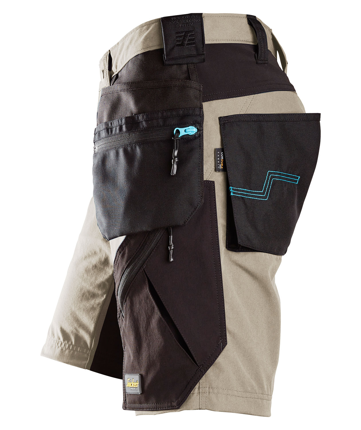 Snickers LiteWork 37.5&reg; h&aring;ndverkershorts 6110, Khaki/Svart, large image number 4