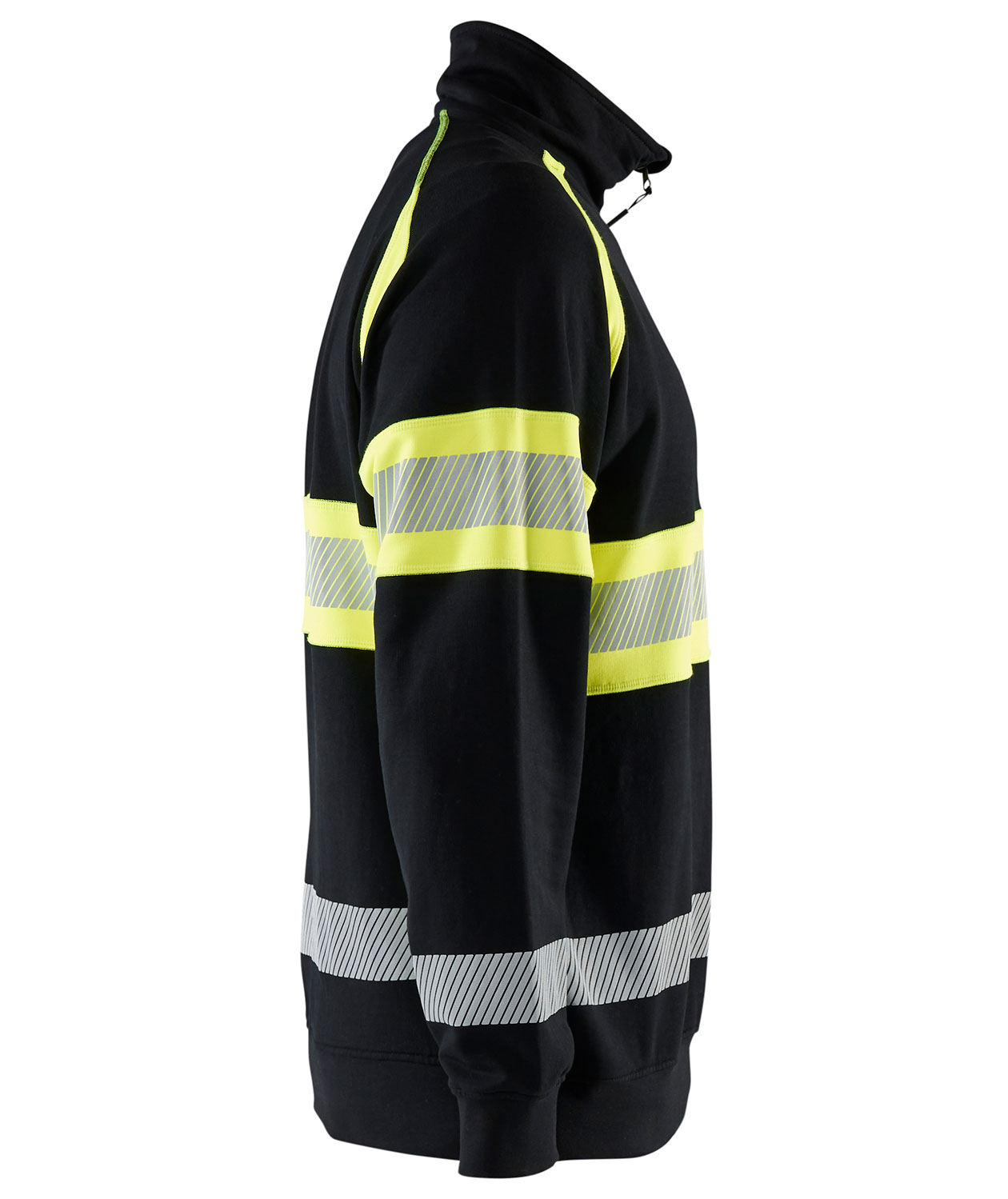 Bl&aring;kl&auml;der half zip collegegenser, Svart/Hi-Vis Gul, large image number 2