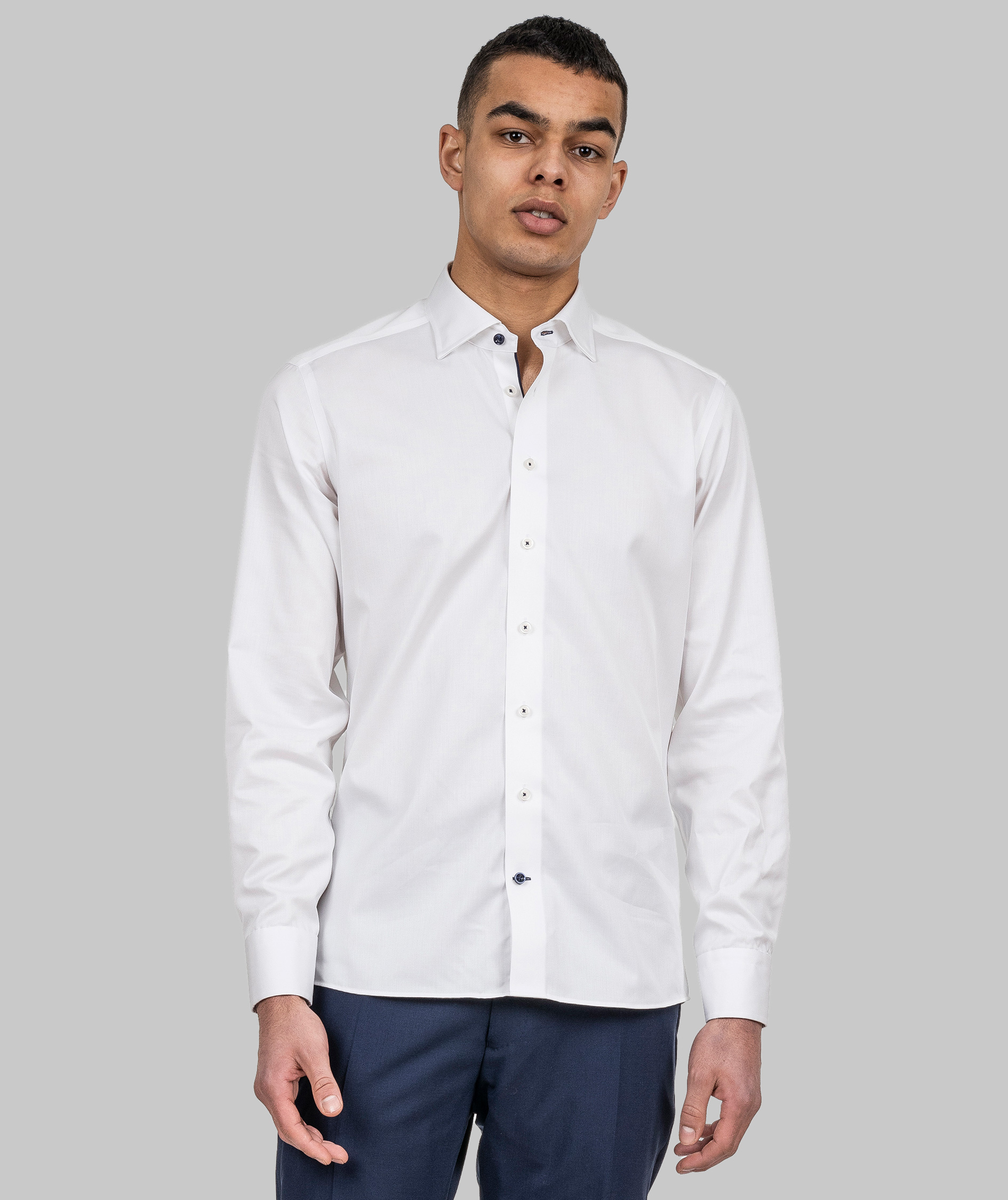 J. Harvest & Frost Twill Red Bow 122 slim fit skjorta, Vit