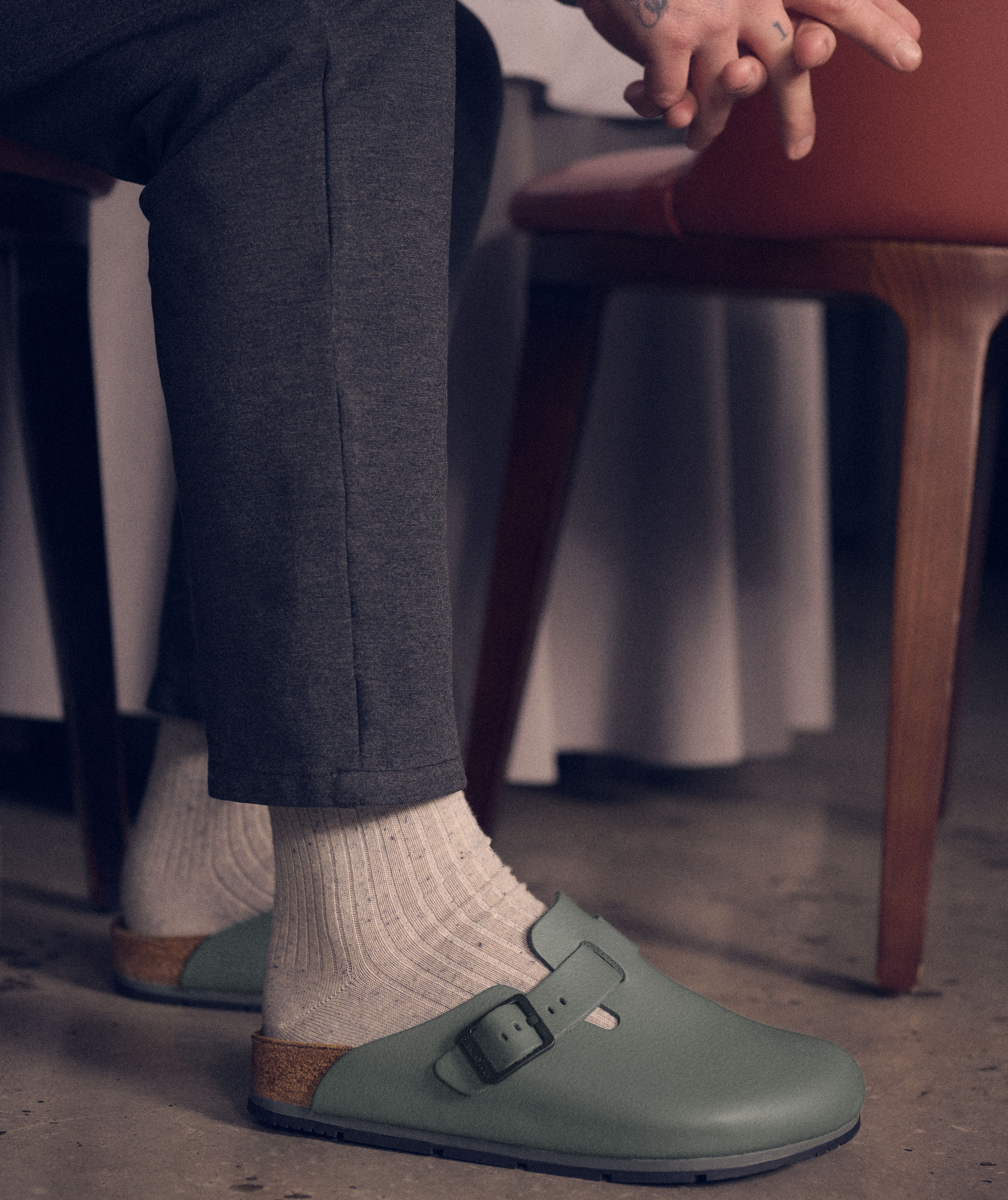 Birkenstock Boston PRO LE Narrow fit sandaler, Thyme Green, large image number 1