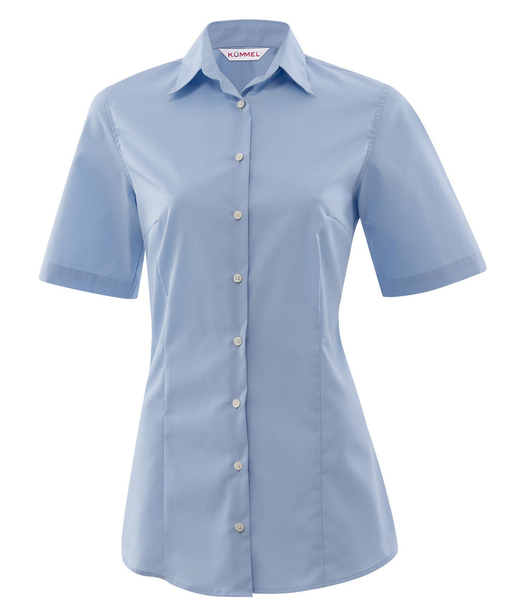 K&uuml;mmel Frankfurt classic poplin kort&auml;rmad skjorta dam, Ljus Bl&aring;