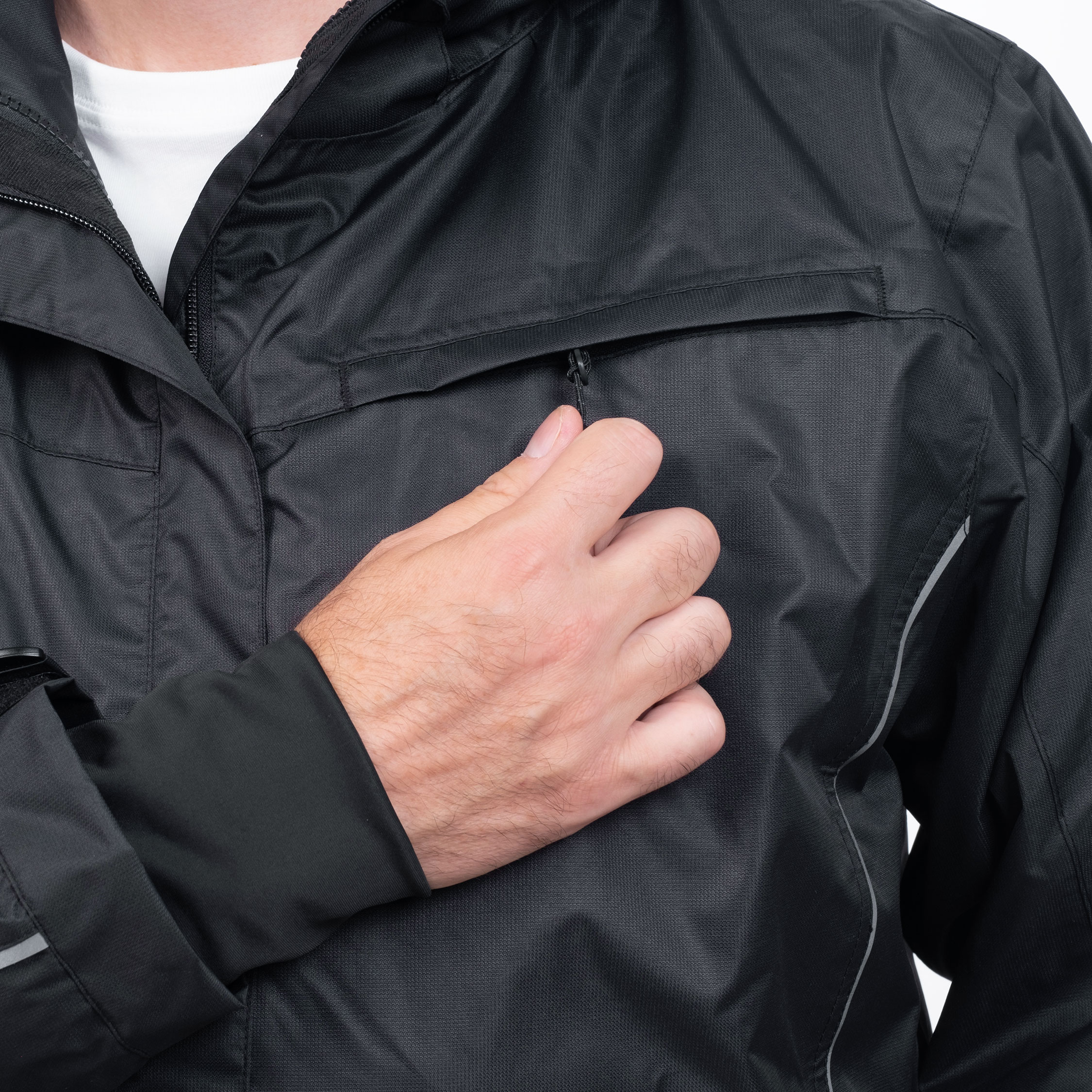 Pitch Stone Active-Pro Zip-in rain jacket, Black, large image number 9