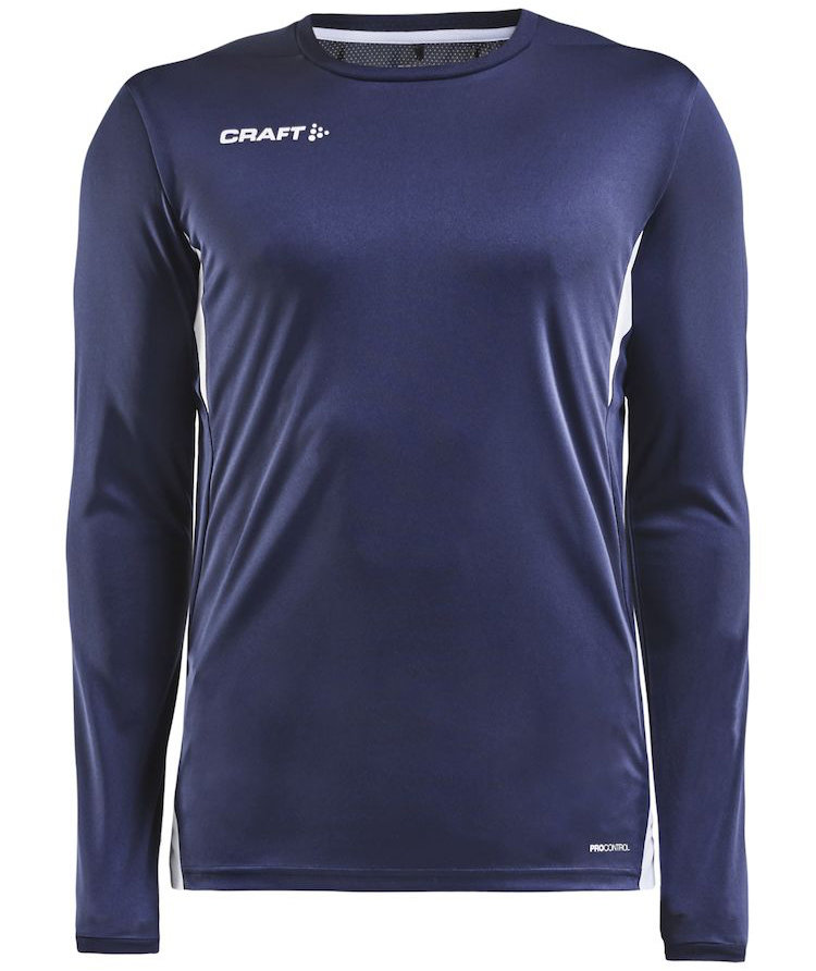 Craft Pro Control Impact l&aring;ng&auml;rmad T-shirt, Navy/Vit