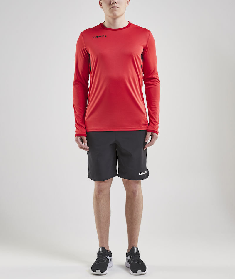 Craft Pro Control Impact l&aring;ng&auml;rmad T-shirt, R&ouml;d/Svart, large image number 2