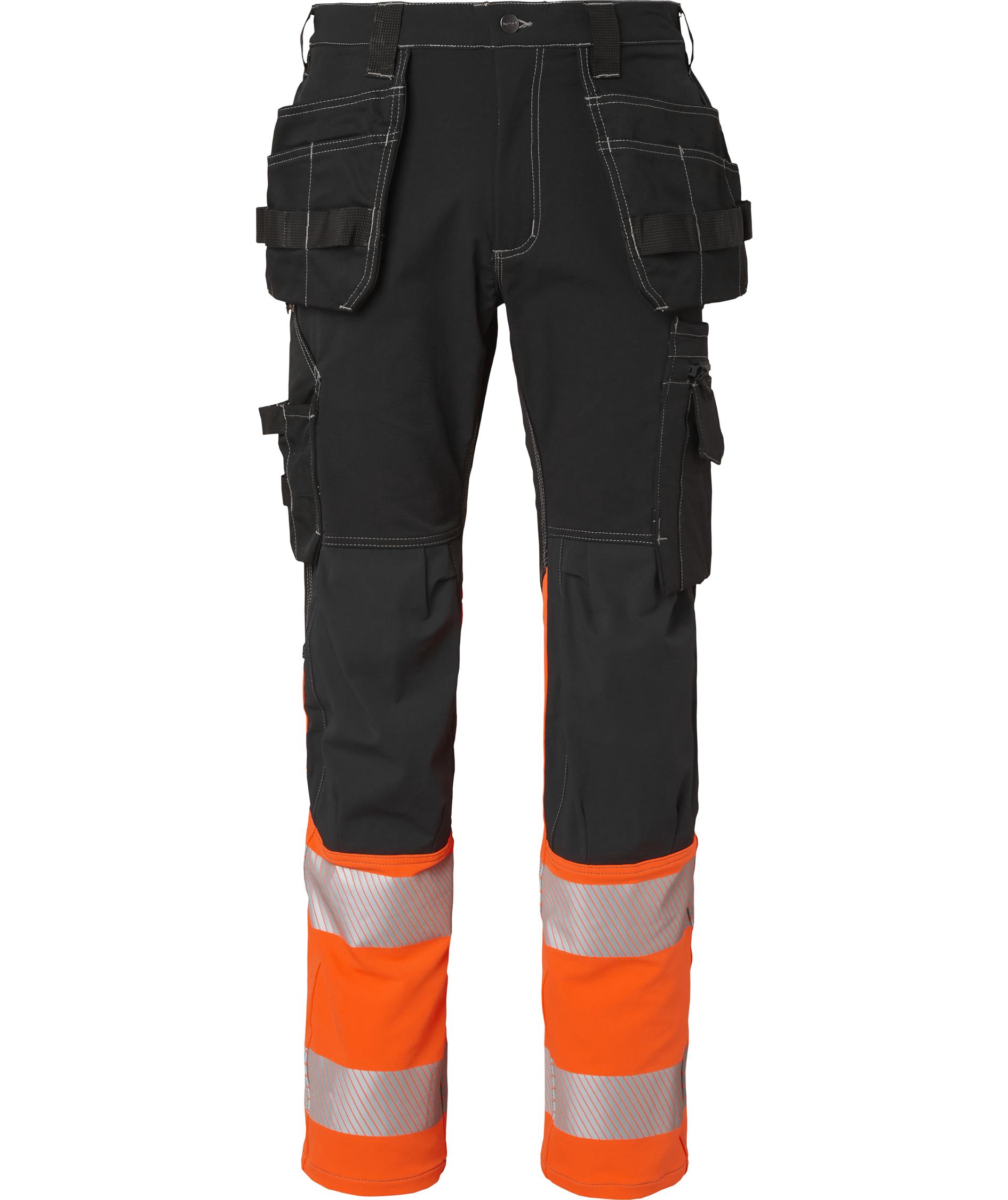 Top Swede h&aring;ndverksbukse 312 full stretch, Svart/Hi-vis Oransje