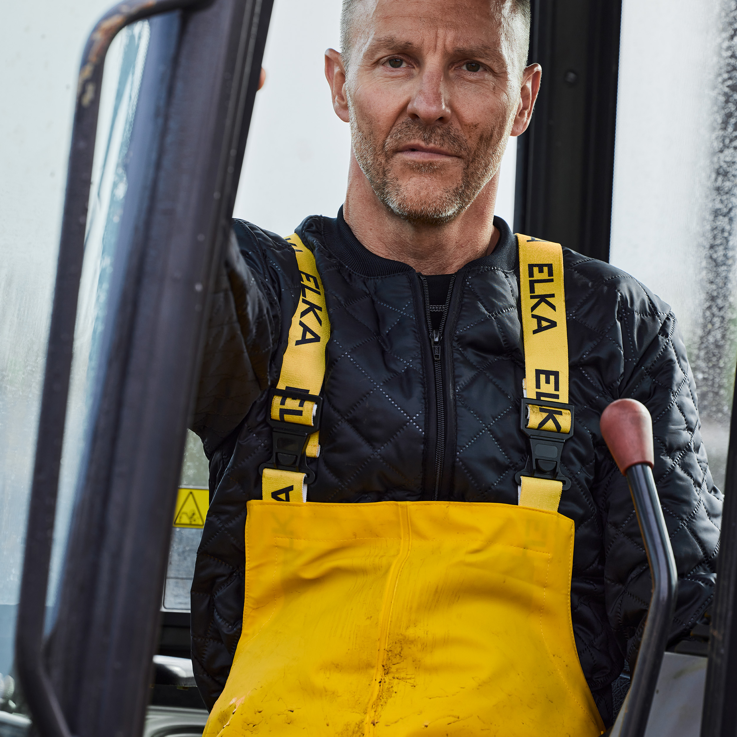 ELKA Elements PU/PVC regnh&auml;ngselbyxa, Gul, large image number 4