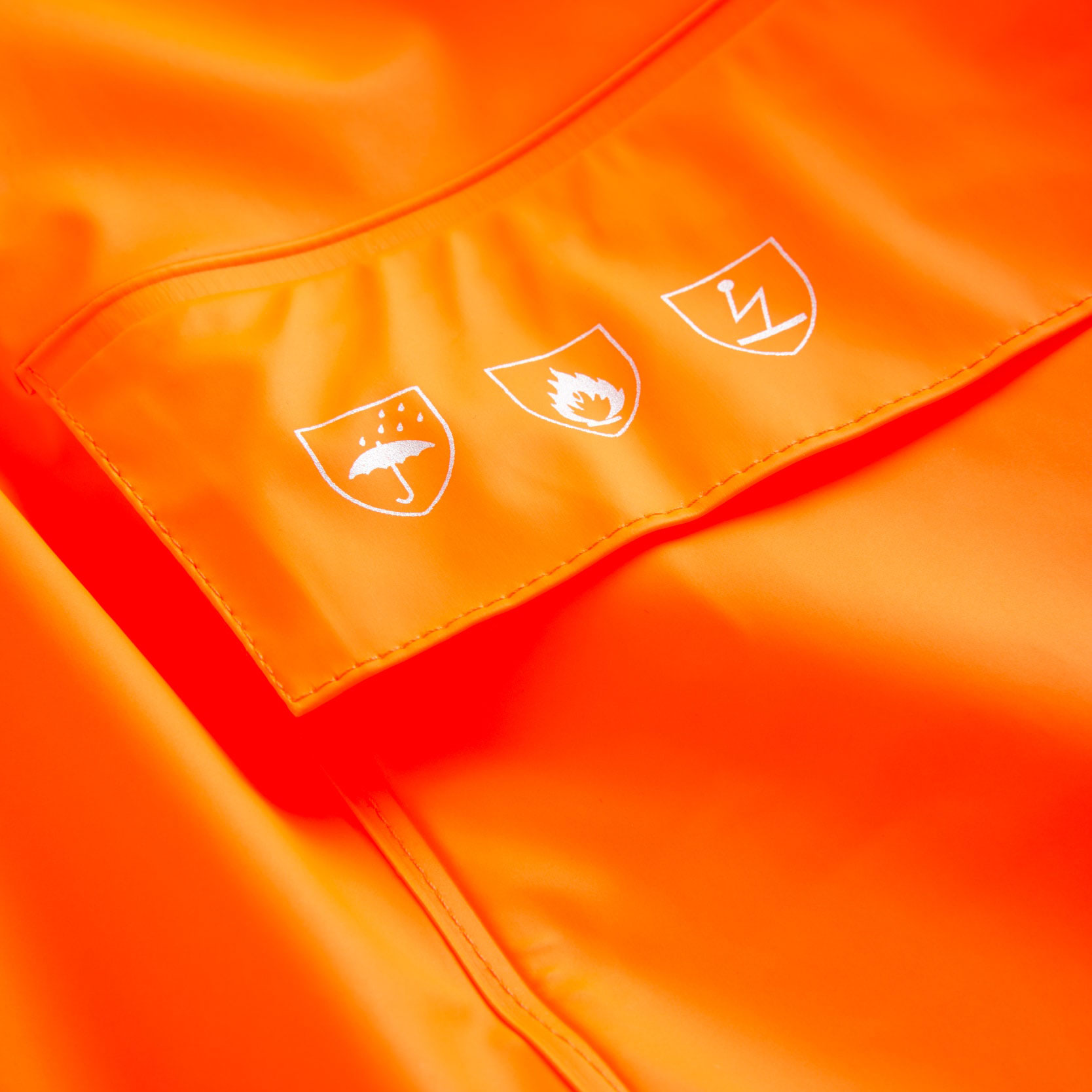 Lyngs&oslash;e Multinorm PU regnjacka, Varsel Orange, large image number 2