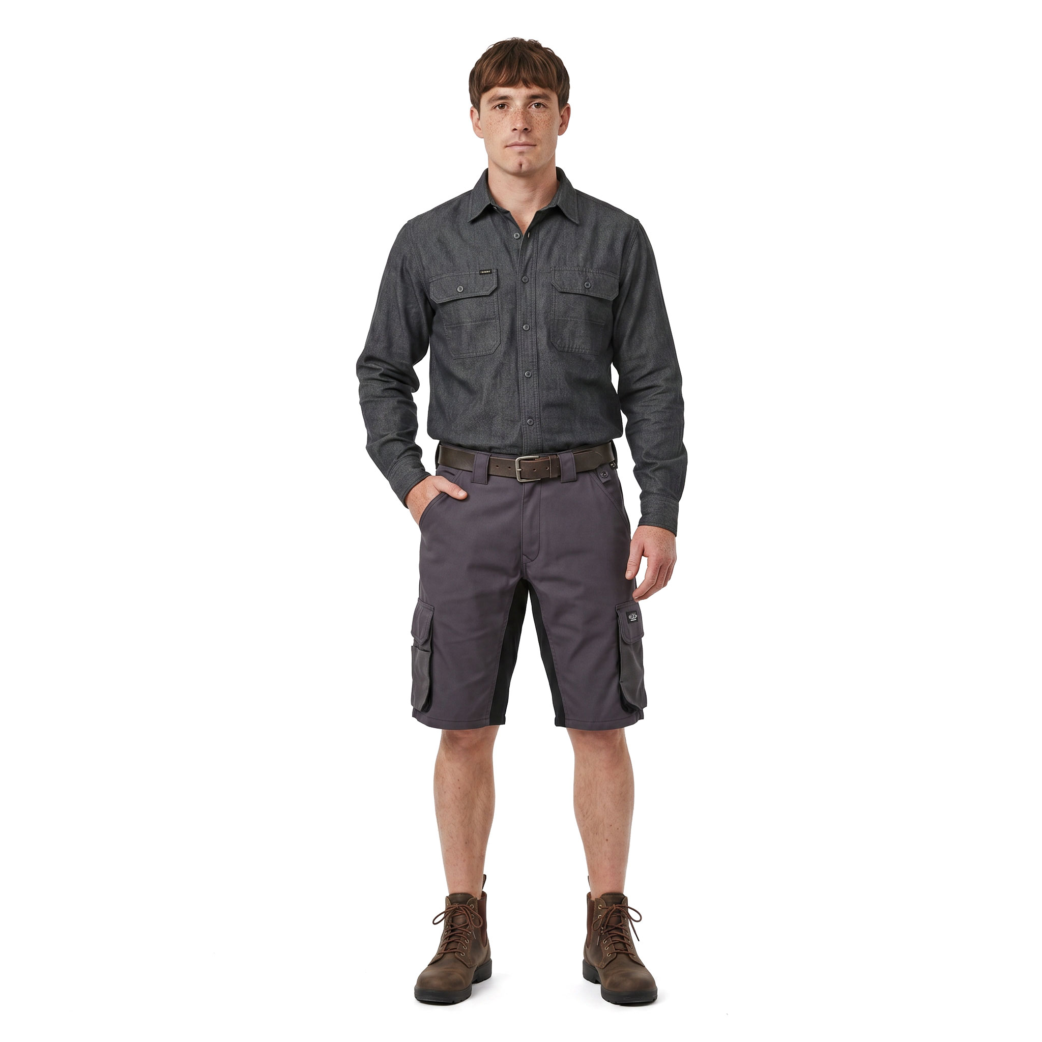 J.A.K. work shorts 1610, Grey/Black, large image number 2