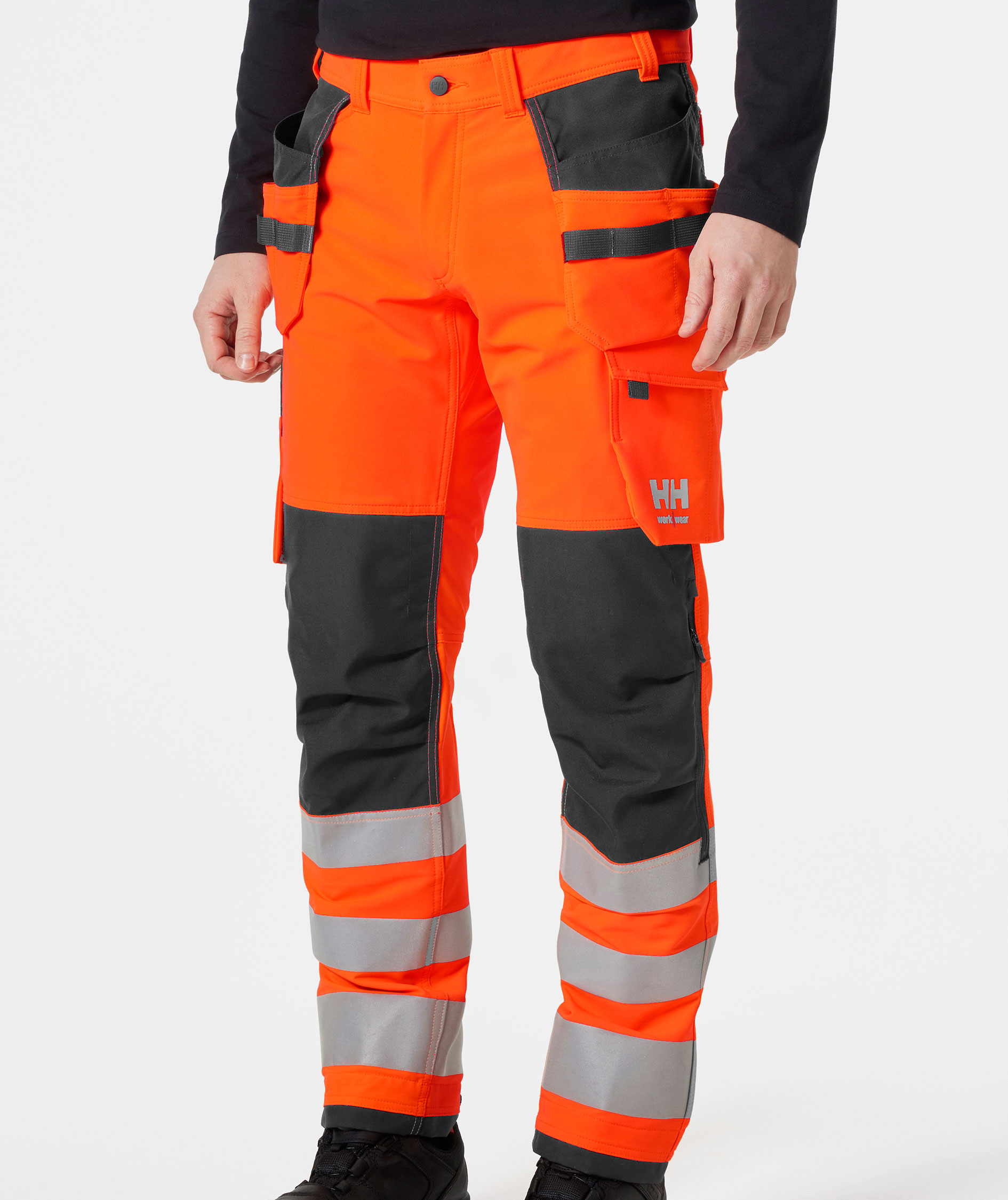 Helly Hansen Alna 4X h&aring;ndverksbukse full stretch, Hi-vis Oransje/Ebony