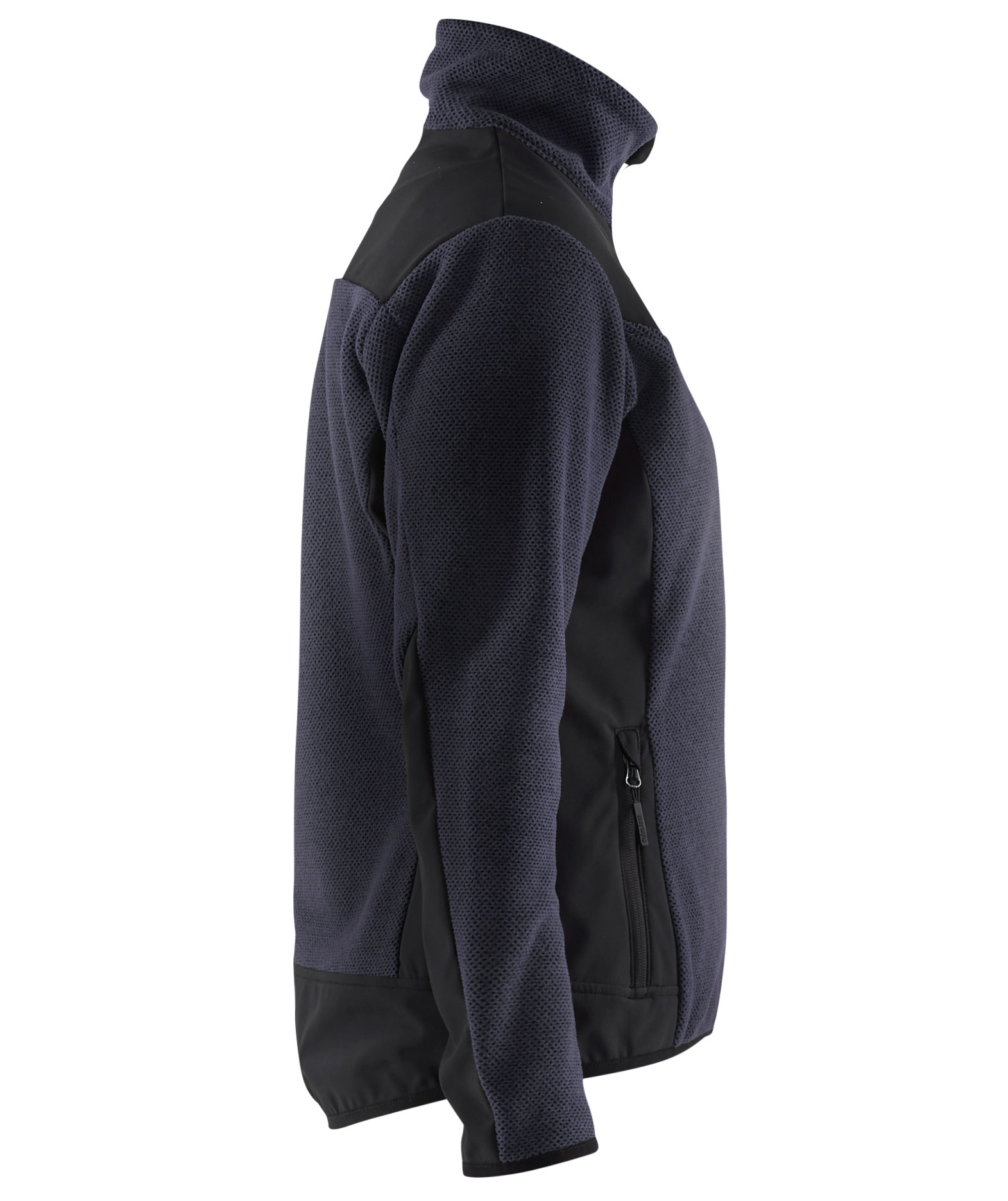 Bl&aring;kl&auml;der dame strikket jakke med softshell, M&oslash;rk Marinebl&aring;/Svart, large image number 2