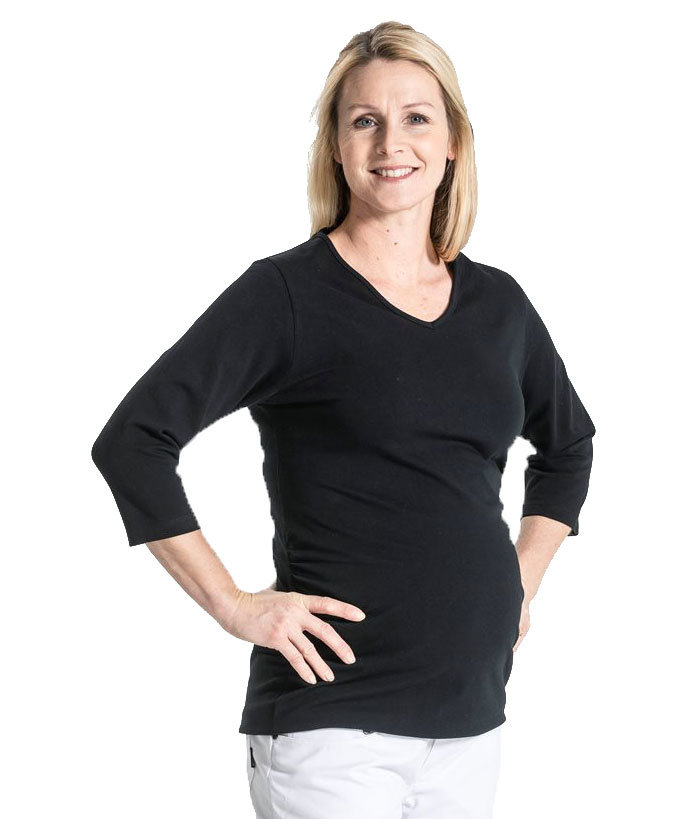 Hejco 3/4 &aelig;rmet graviditets dame T-shirt, Sort, large image number 3
