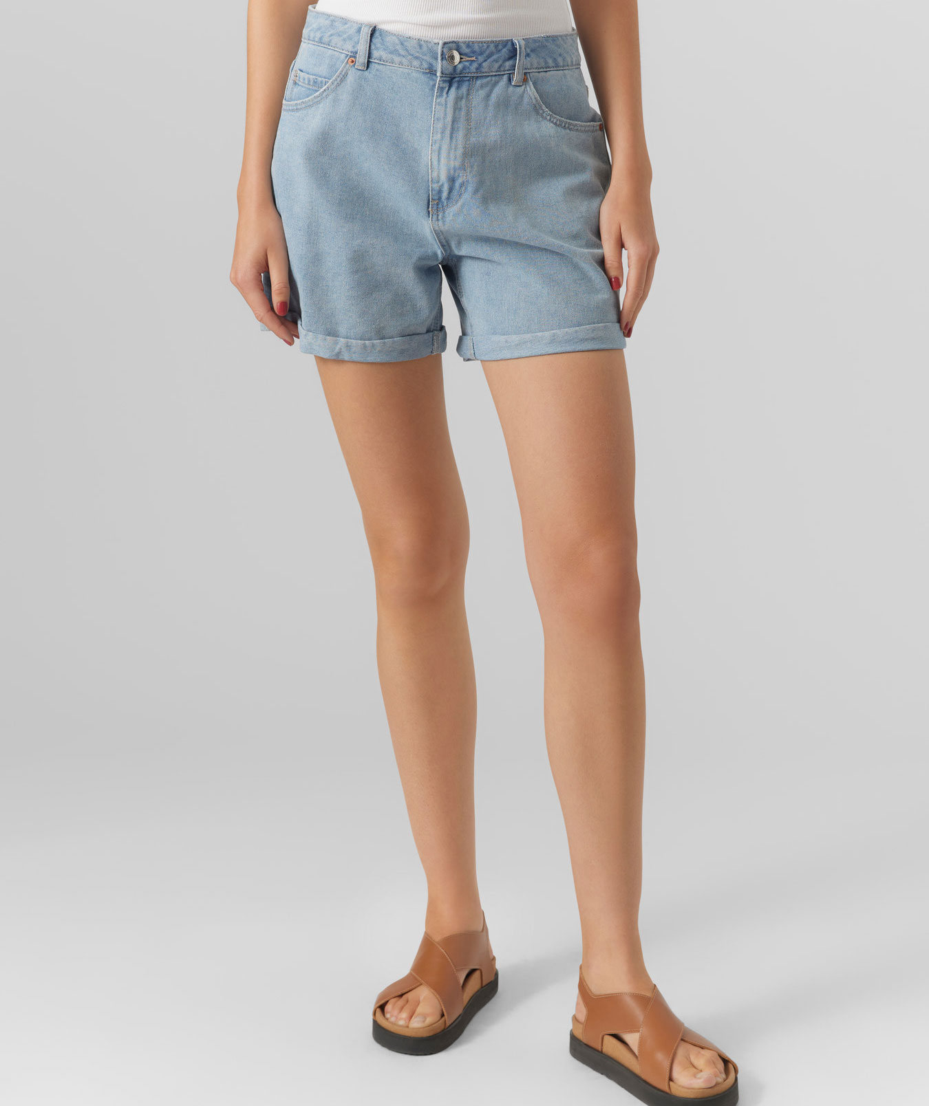 Vero Moda VMZURI denimshorts dam, Light Blue Denim, large image number 5