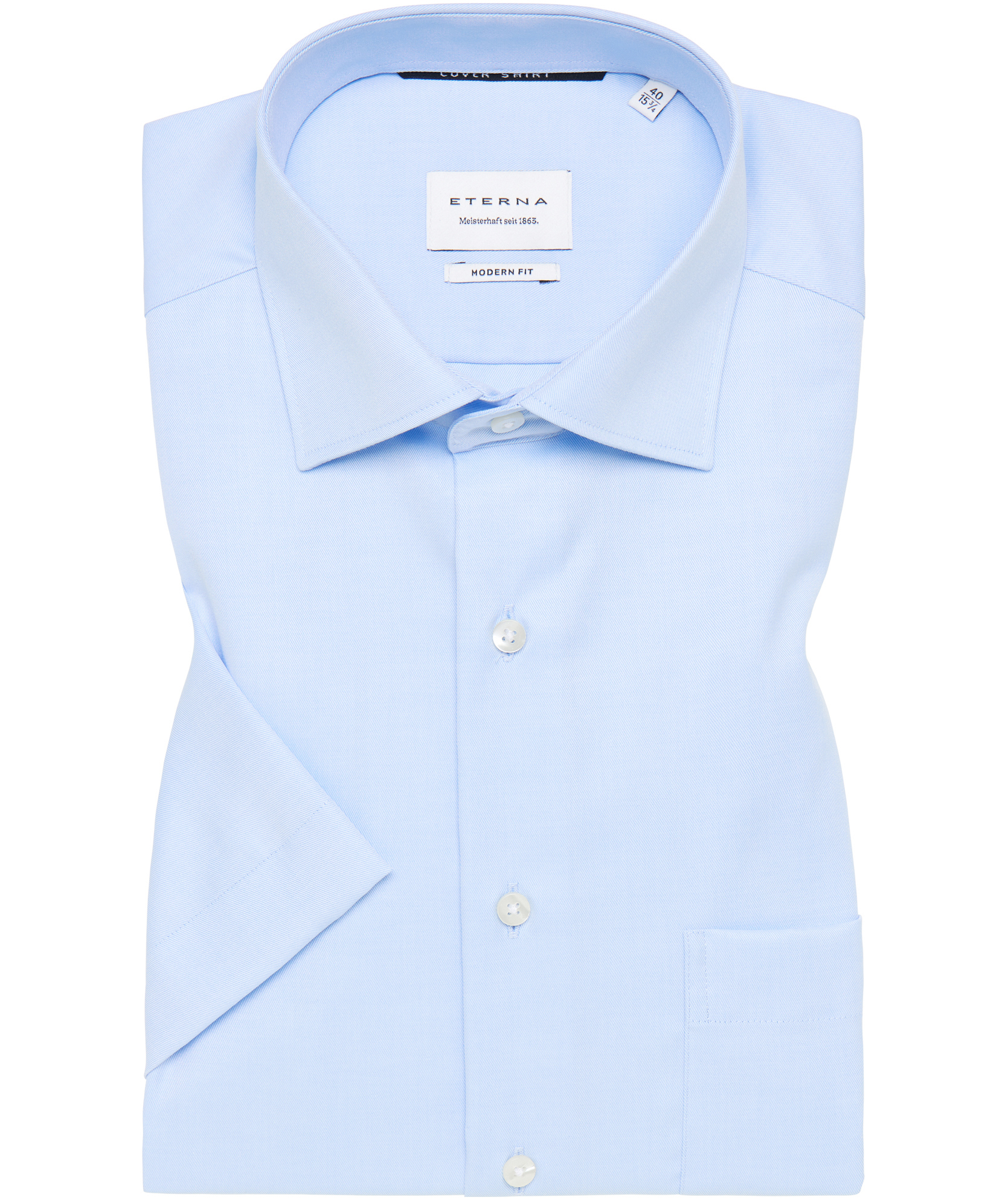 Eterna Cover Modern fit kort&aelig;rmet skjorte, Light blue, large image number 4