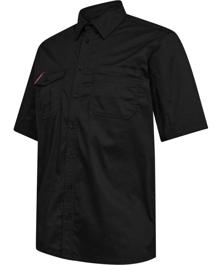 Engel Extend kort&aelig;rmet arbejdsskjorte, Svart, large image number 2