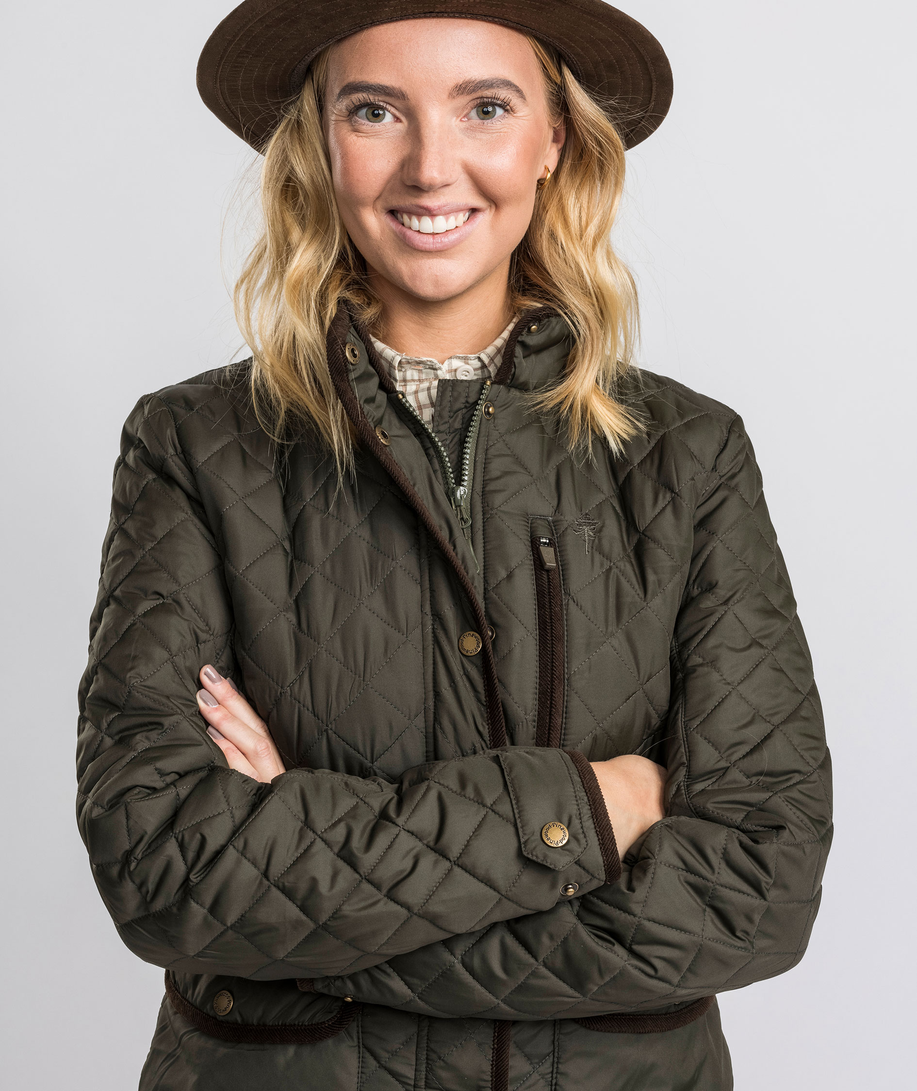 Pinewood Nydala Classic vatteret damejakke, Mosgr&oslash;n, large image number 7