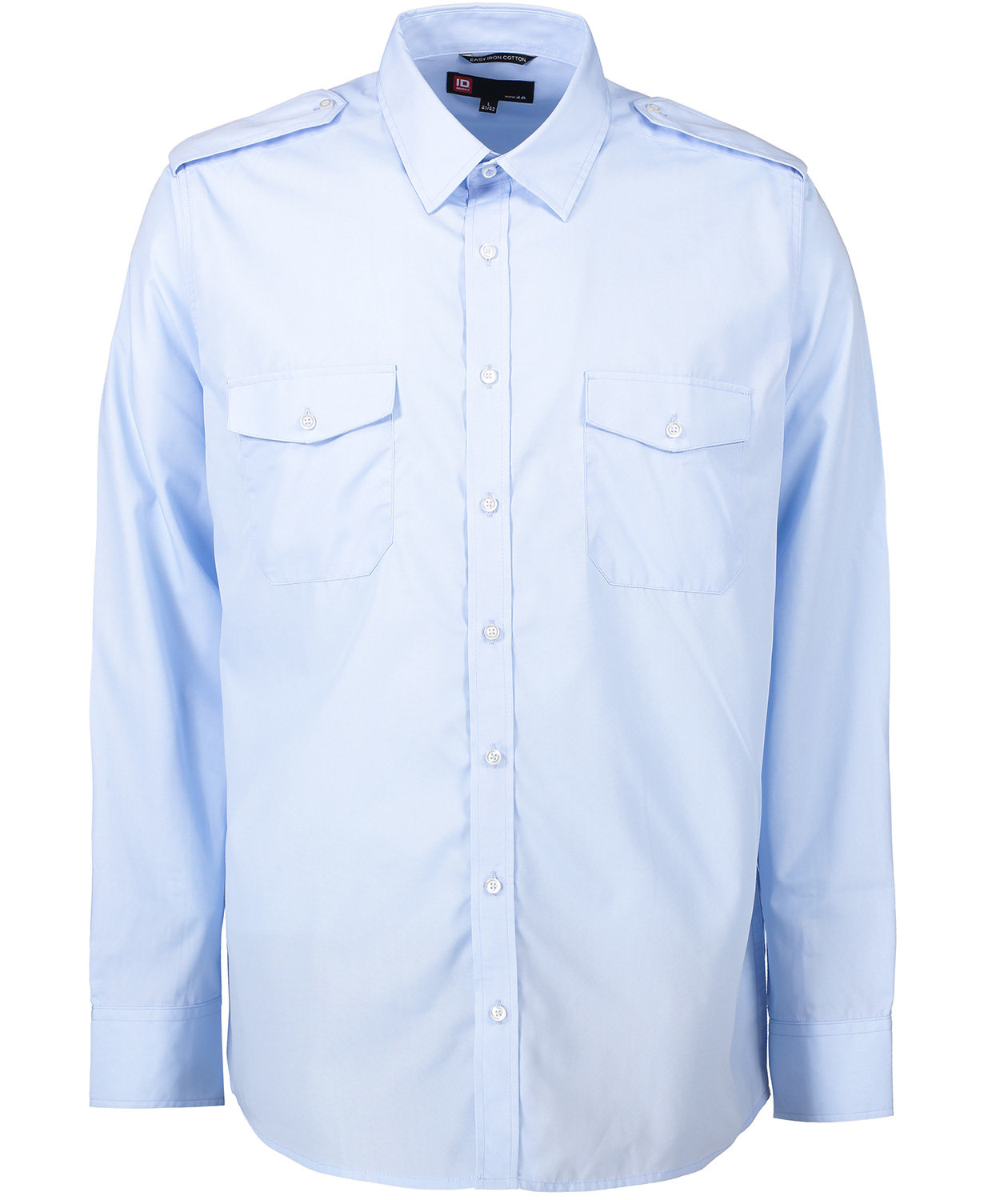 ID langermet uniformsskjorte, Lys Bl&aring;